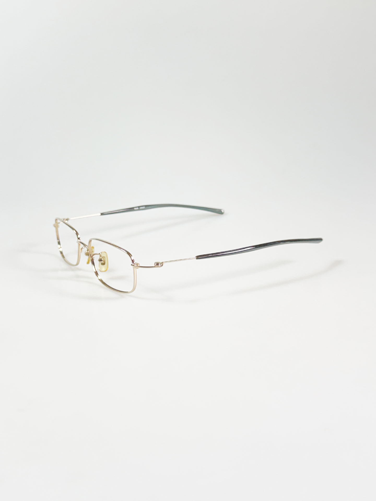 R&B EYEWEAR Gold Slim Square Metal Frame Glasses