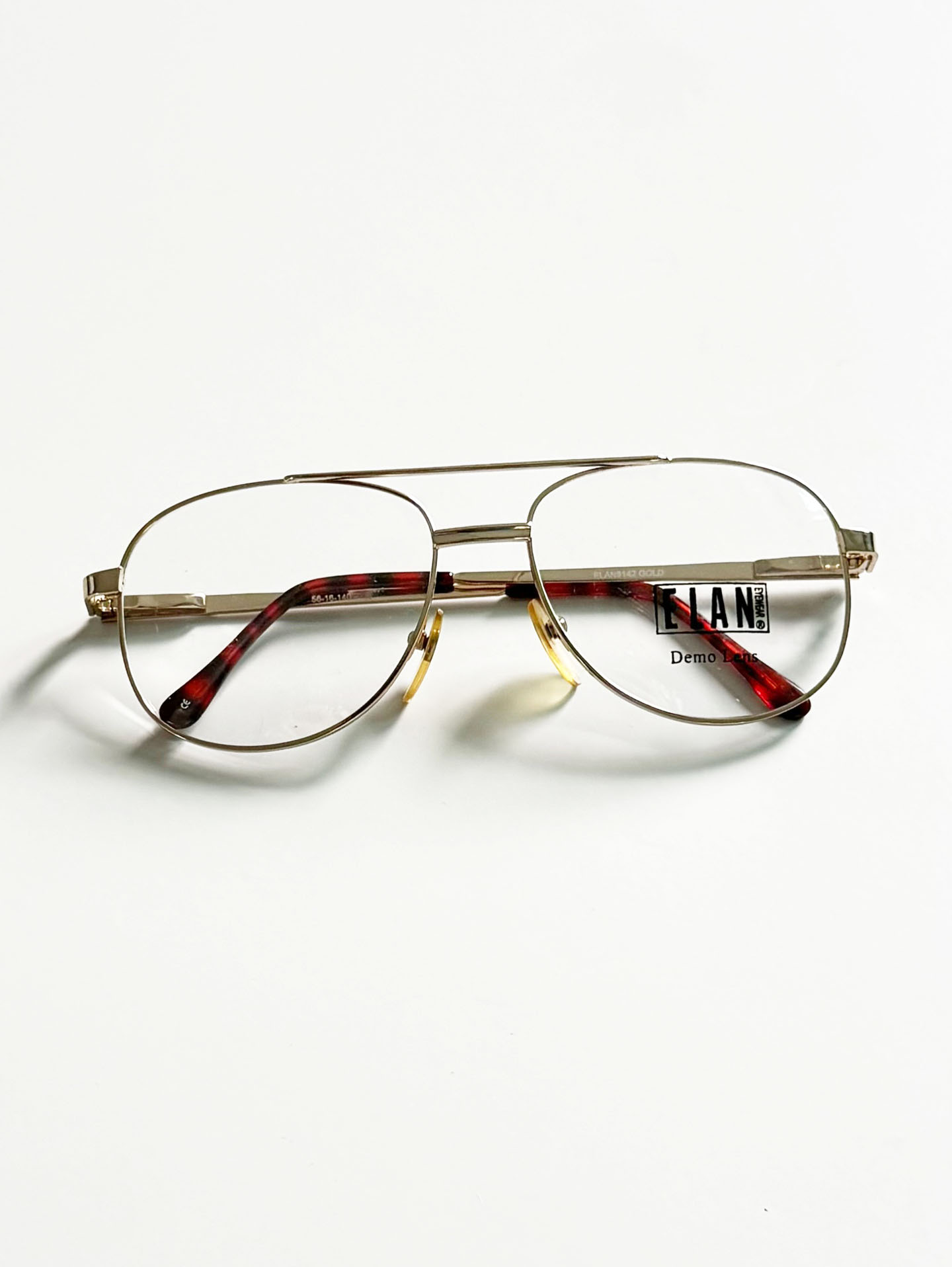 90's ELAN Gold Double-Bridge Aviator Metal Glasses