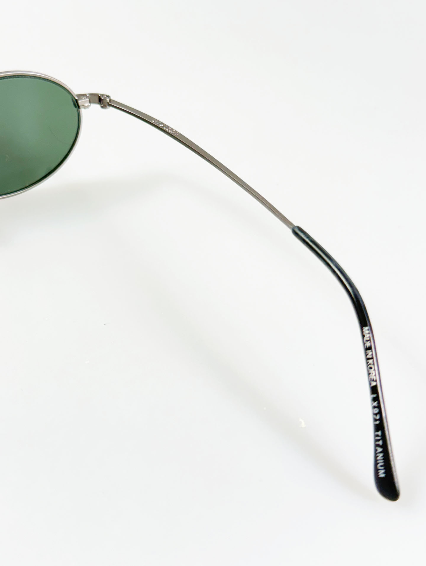 90's Dark Silver Titanium Slim Oval Sunglasses