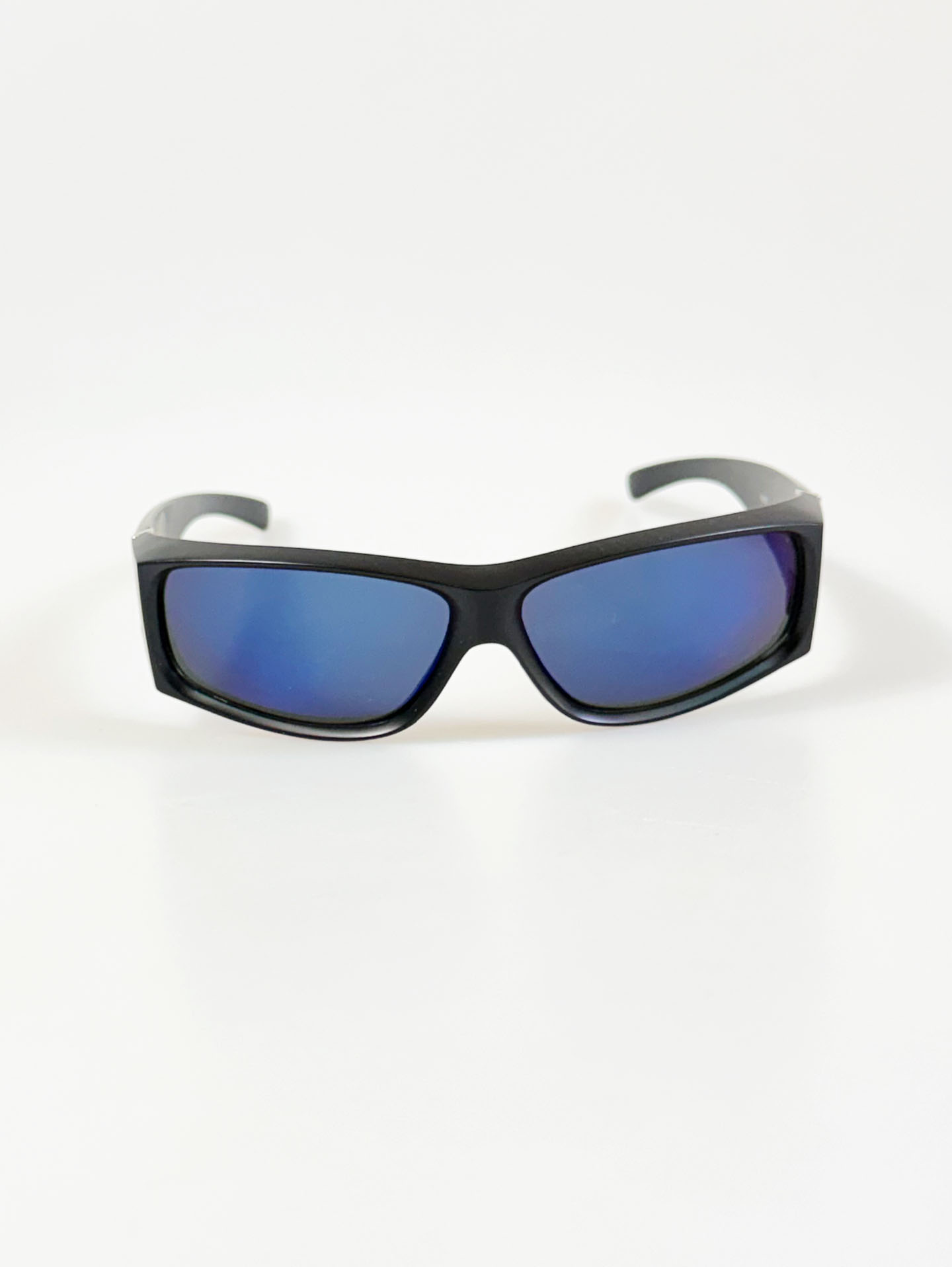 90's SOUTH SIDE Black Wraparound Square Frame Sunglasses