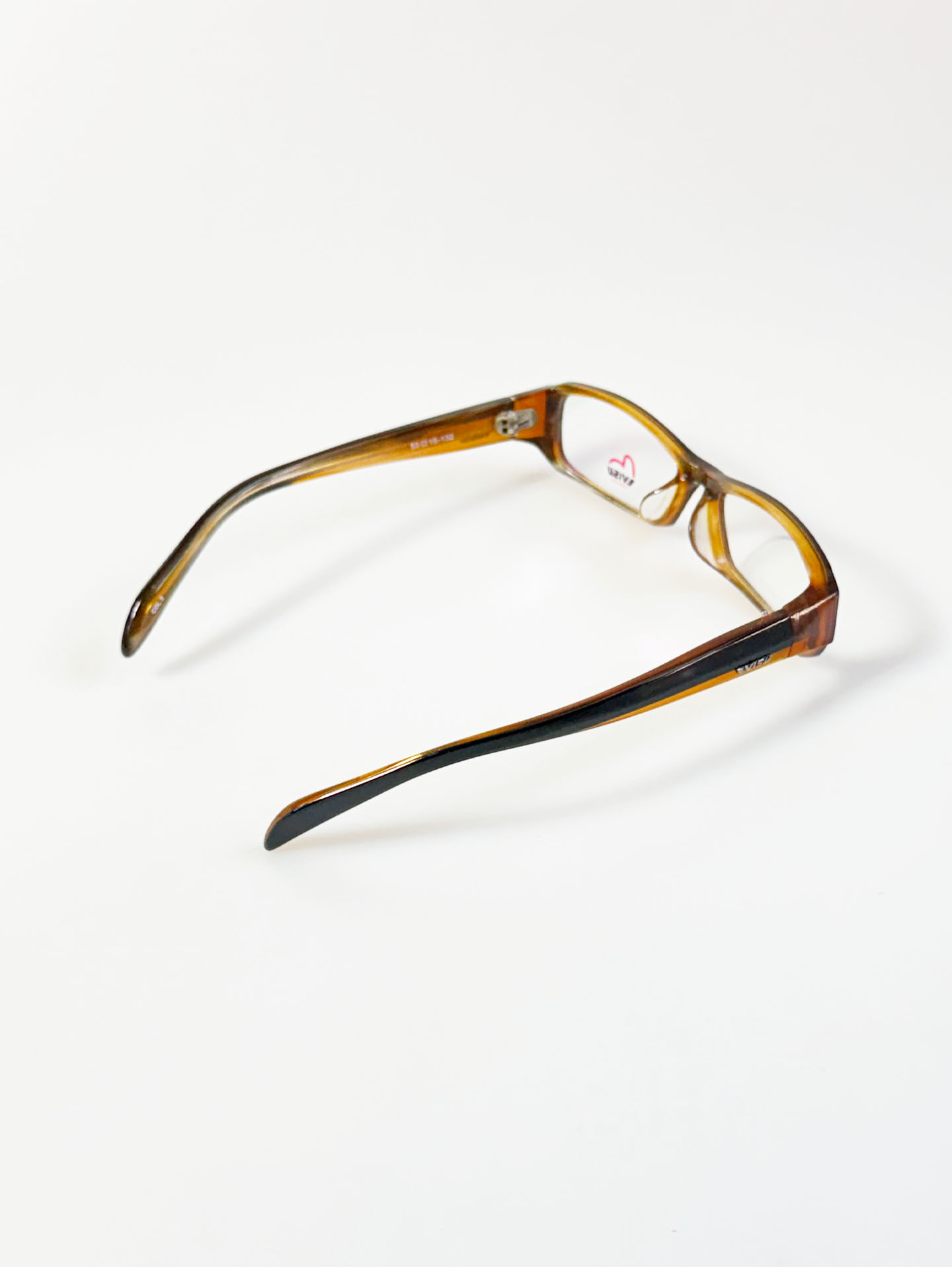 EVISU Black & Amber Square Acetate Horn-Rim Frame Glasses