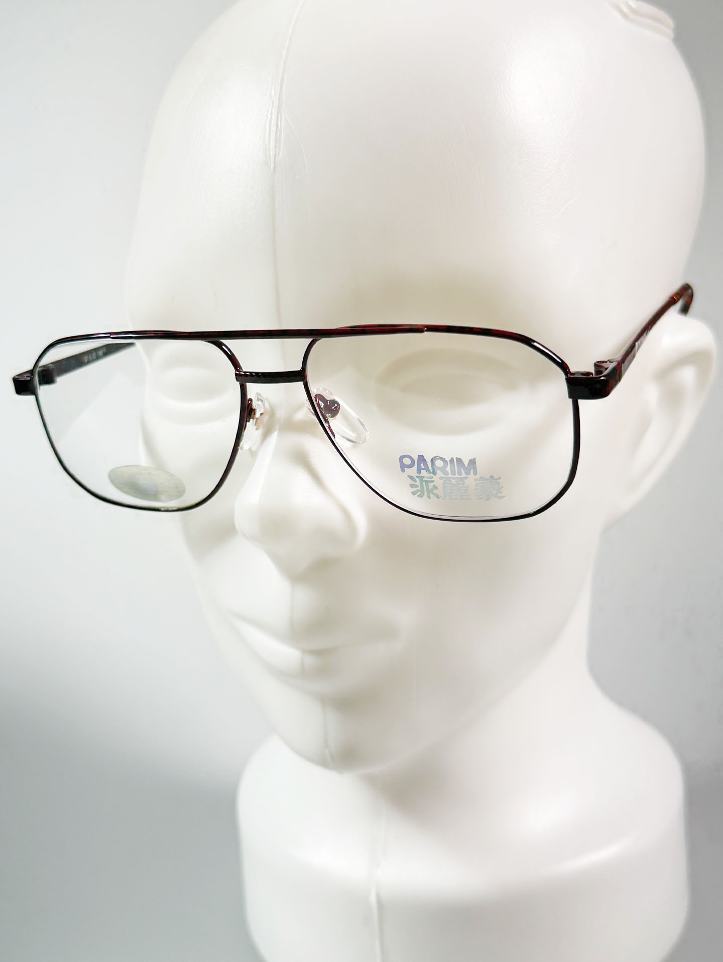 90's PARIM Brown Marble Metal Square Boeing Frame Glasses