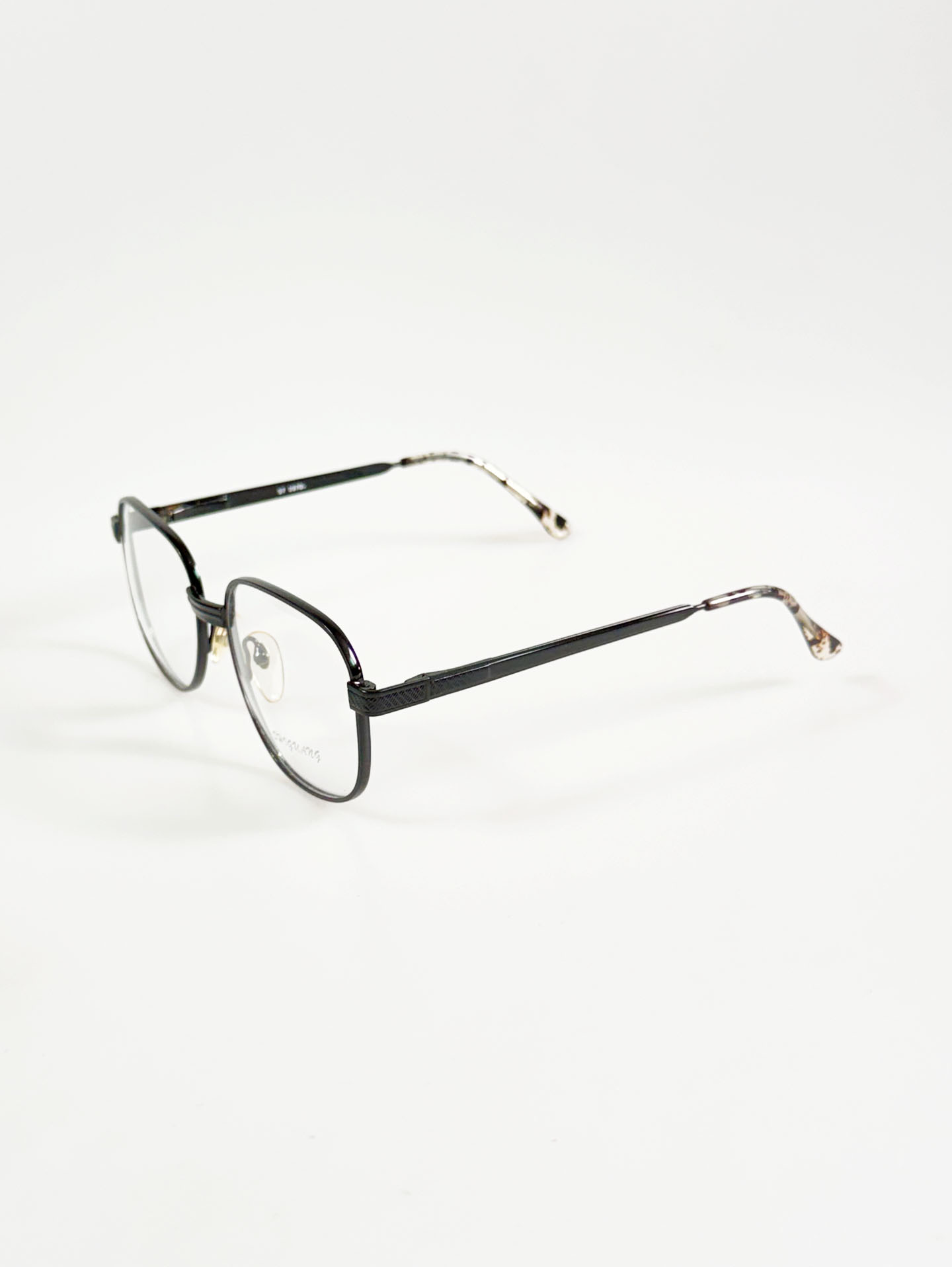90's Black Oversized Square Metal Glasses