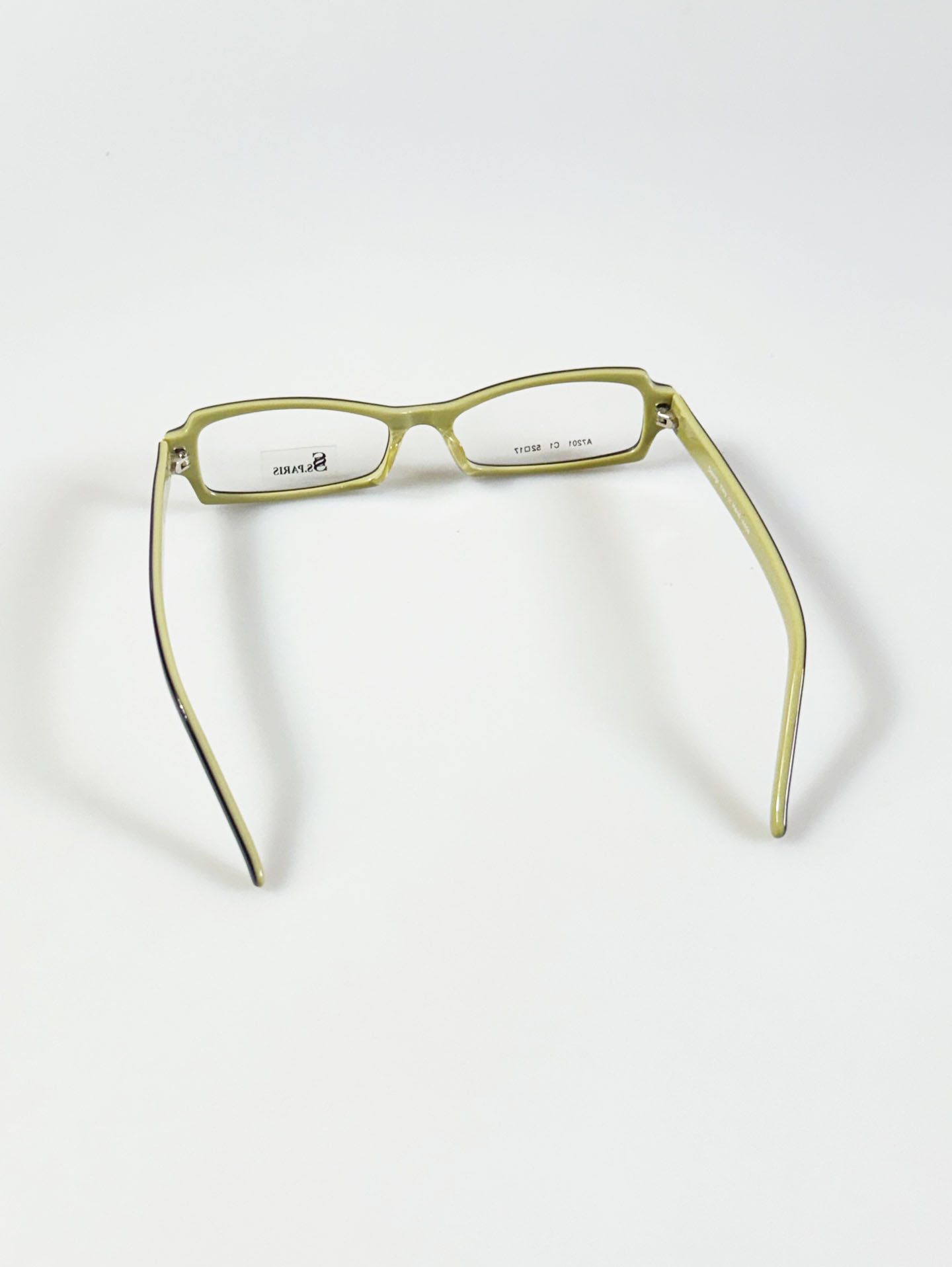 SS.PARIS Black & Olive Square Horn-Rim Glasses