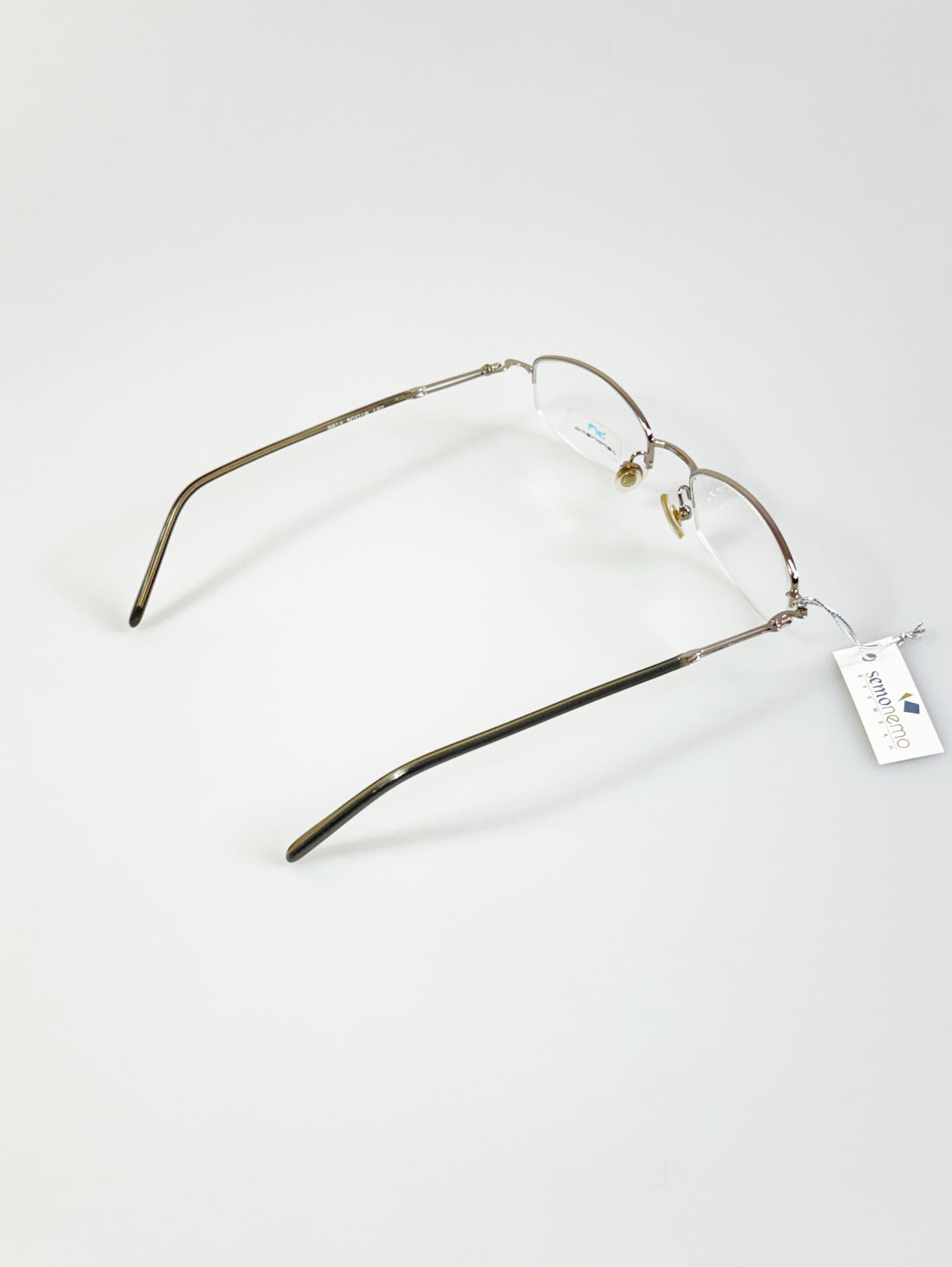 SEMONEMO Eyewear Silver Square Half-Rim Metal Glasses