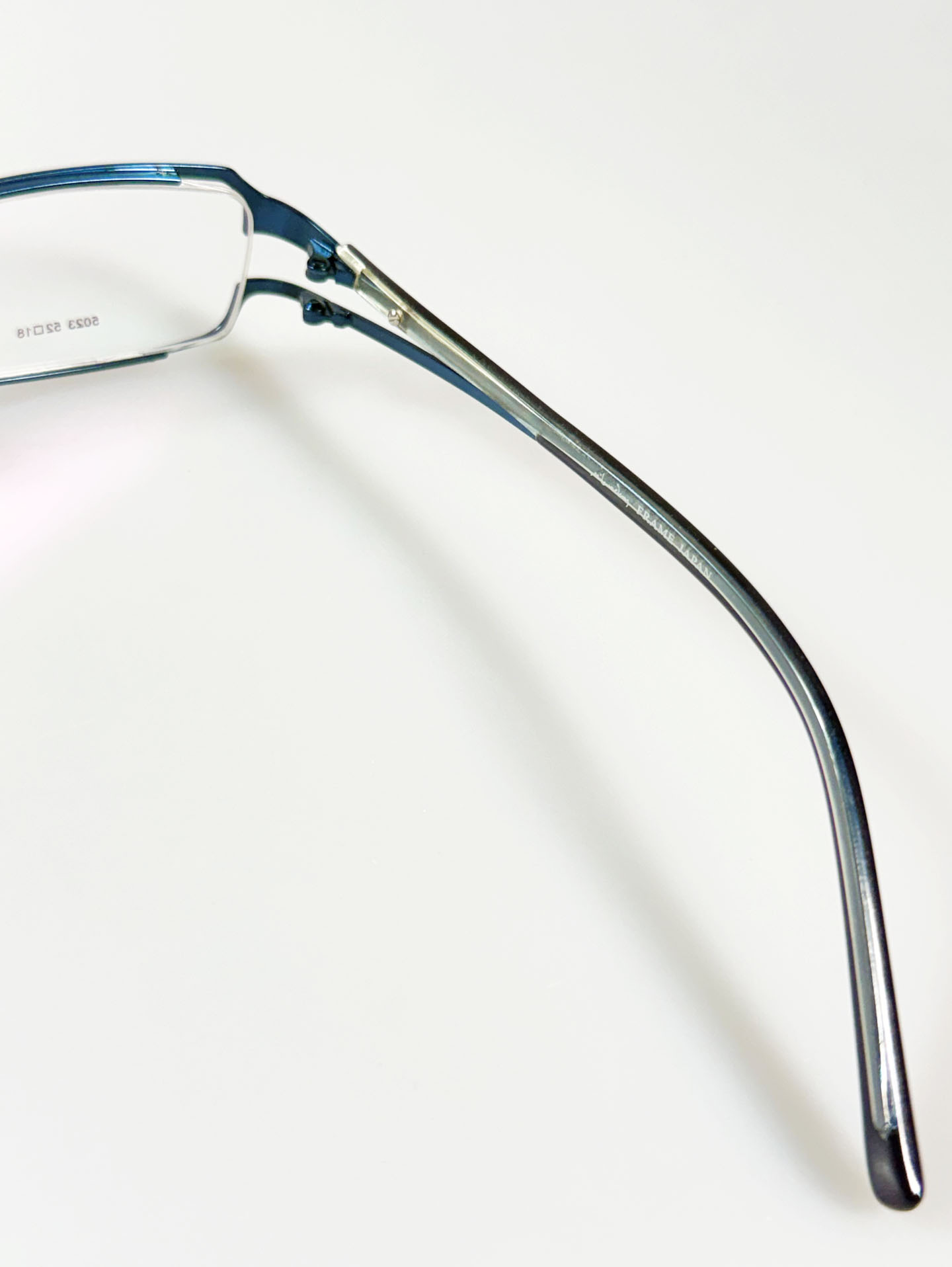 Milanday Collection Blue Slim Square Metal Frame Glasses