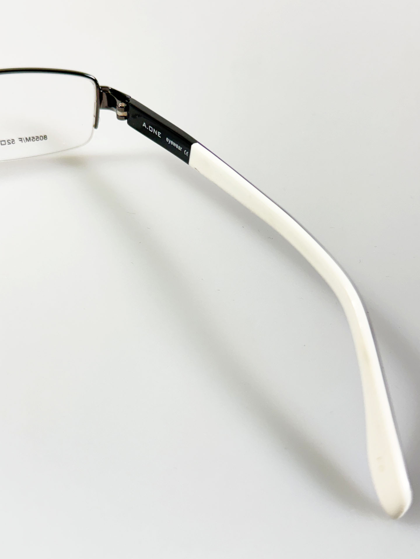 A.ONE Gunmetal Half-Rim Square Glasses