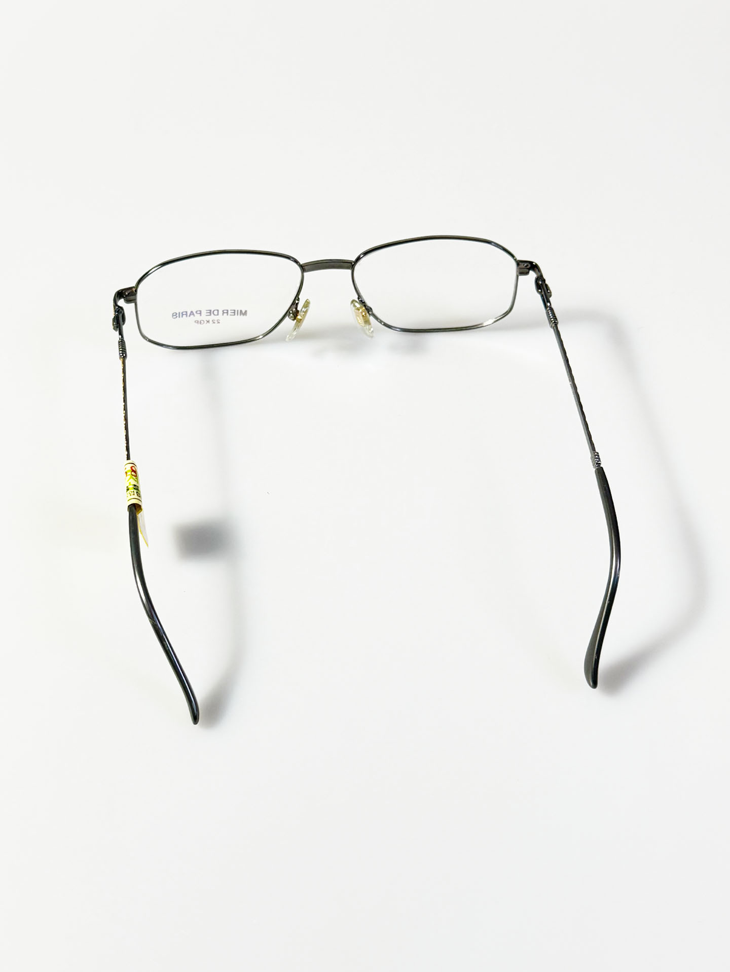 90's MIER DE PARIS Titanium Slim Square Metal Frame Glasses