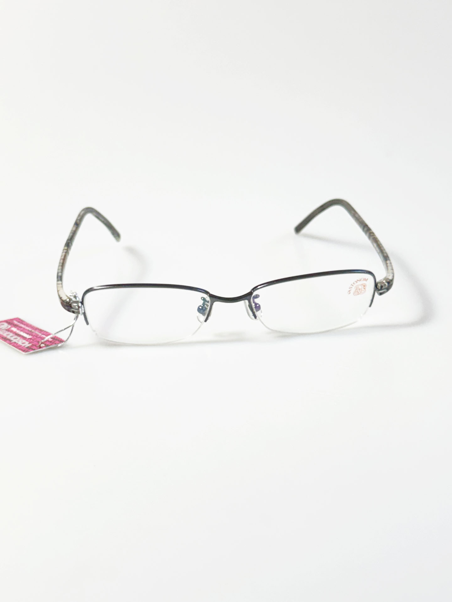 VASTONOM Dark Silver Semi-Rimless Square Frame Glasses