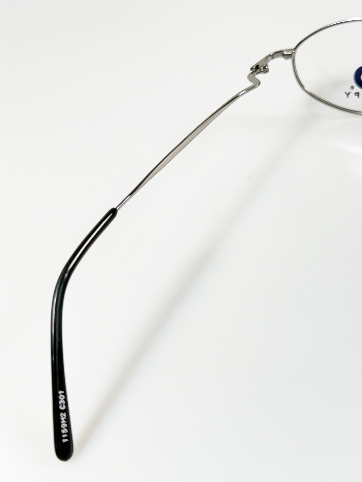 90's HAPPY OPTICAL Silver Slim Oval Metal Frame Glasses