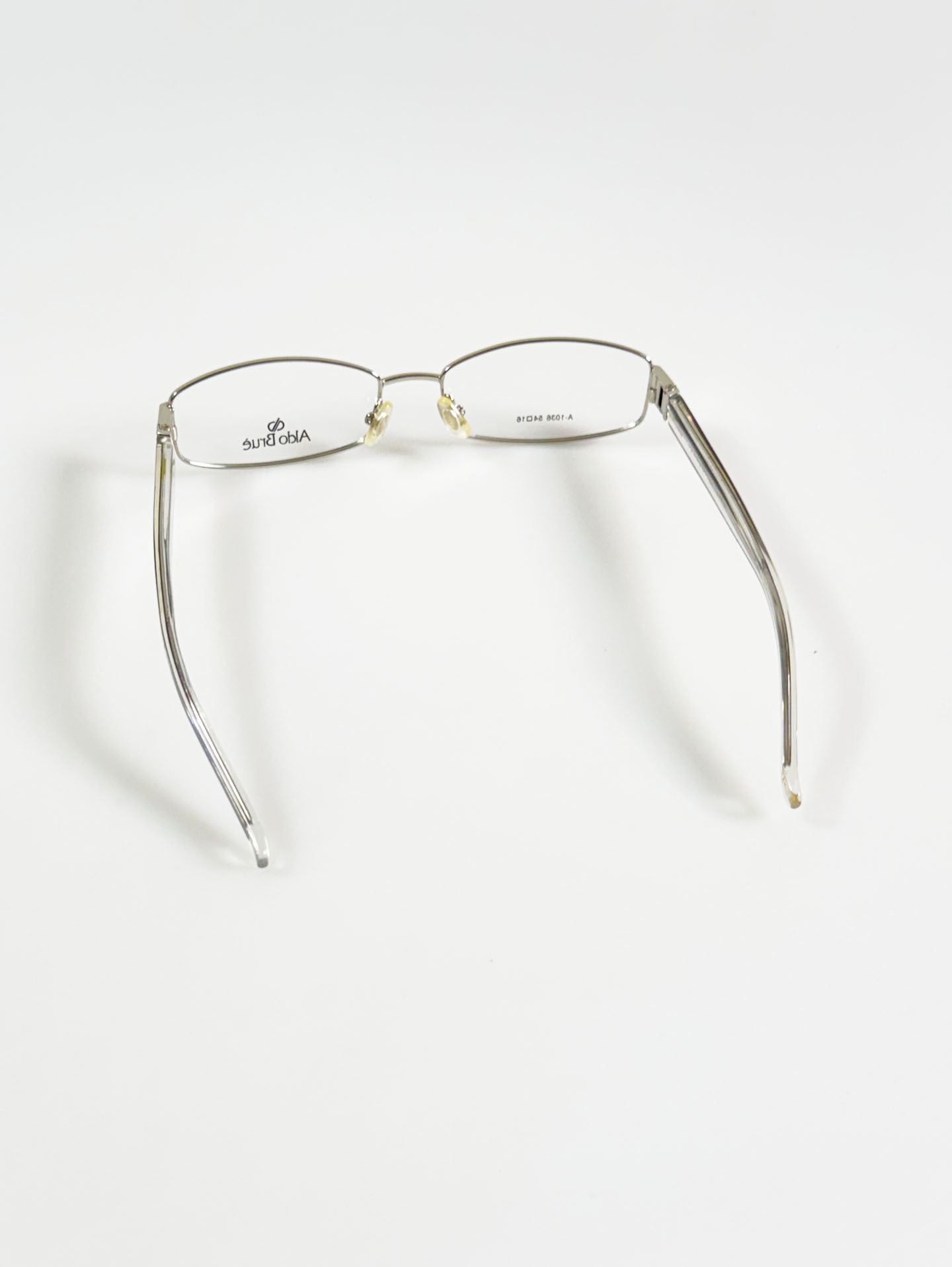 Aldo Brue Silver Slim Square Metal Glasses