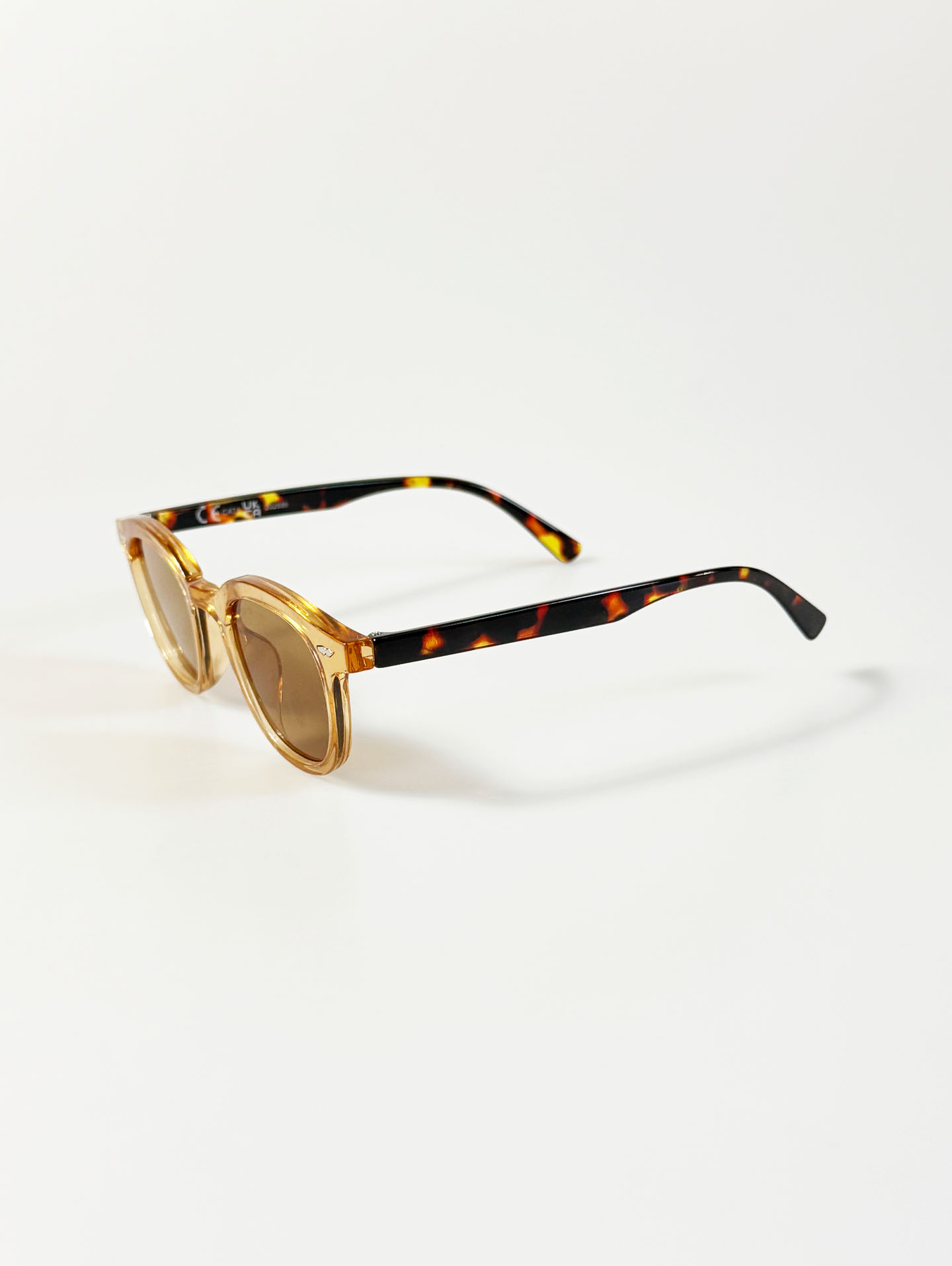 Clear Amber Bold Oval Tint Sunglasses
