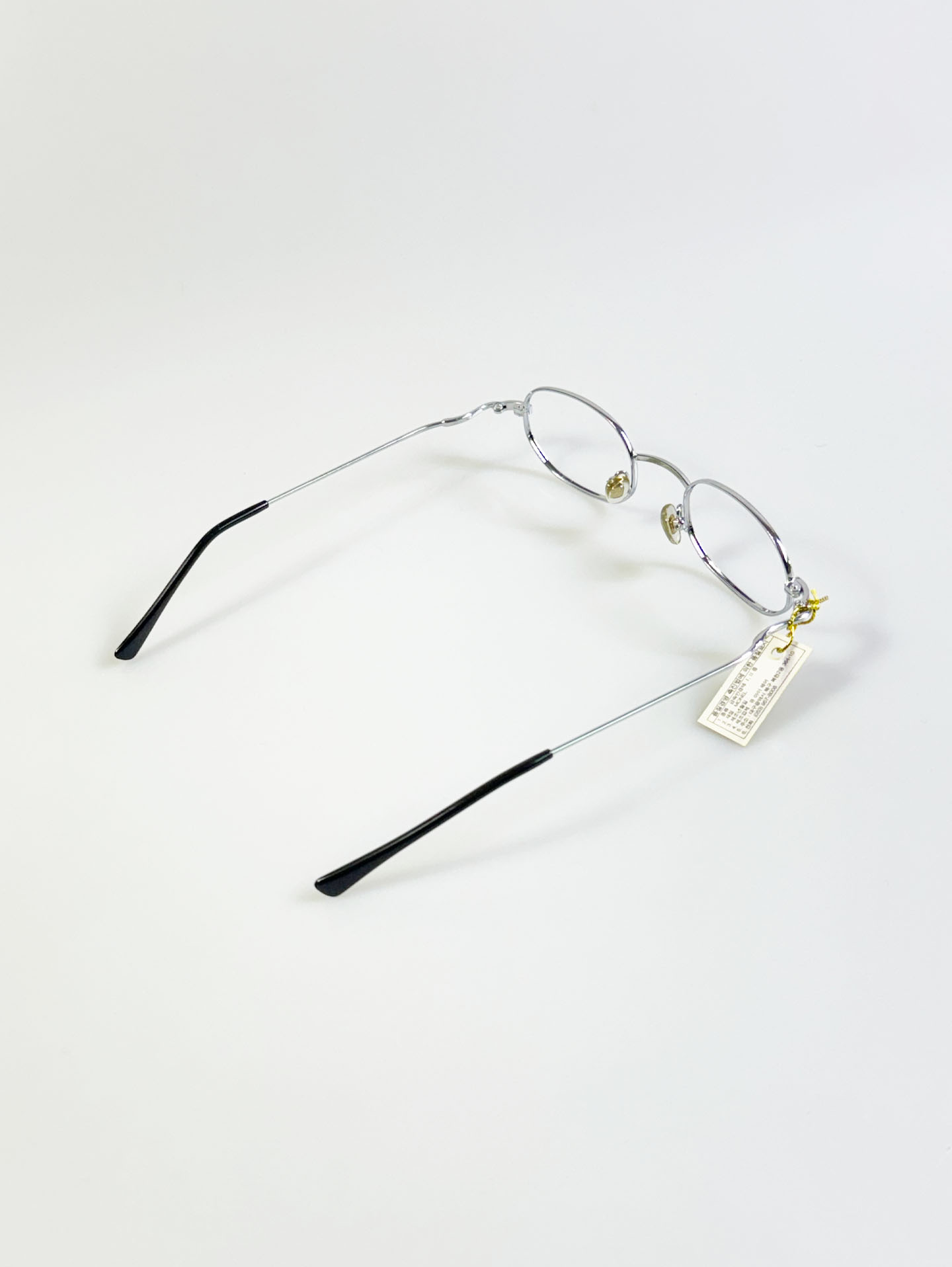 90's FEEL Silver Slim Oval Metal Glasses