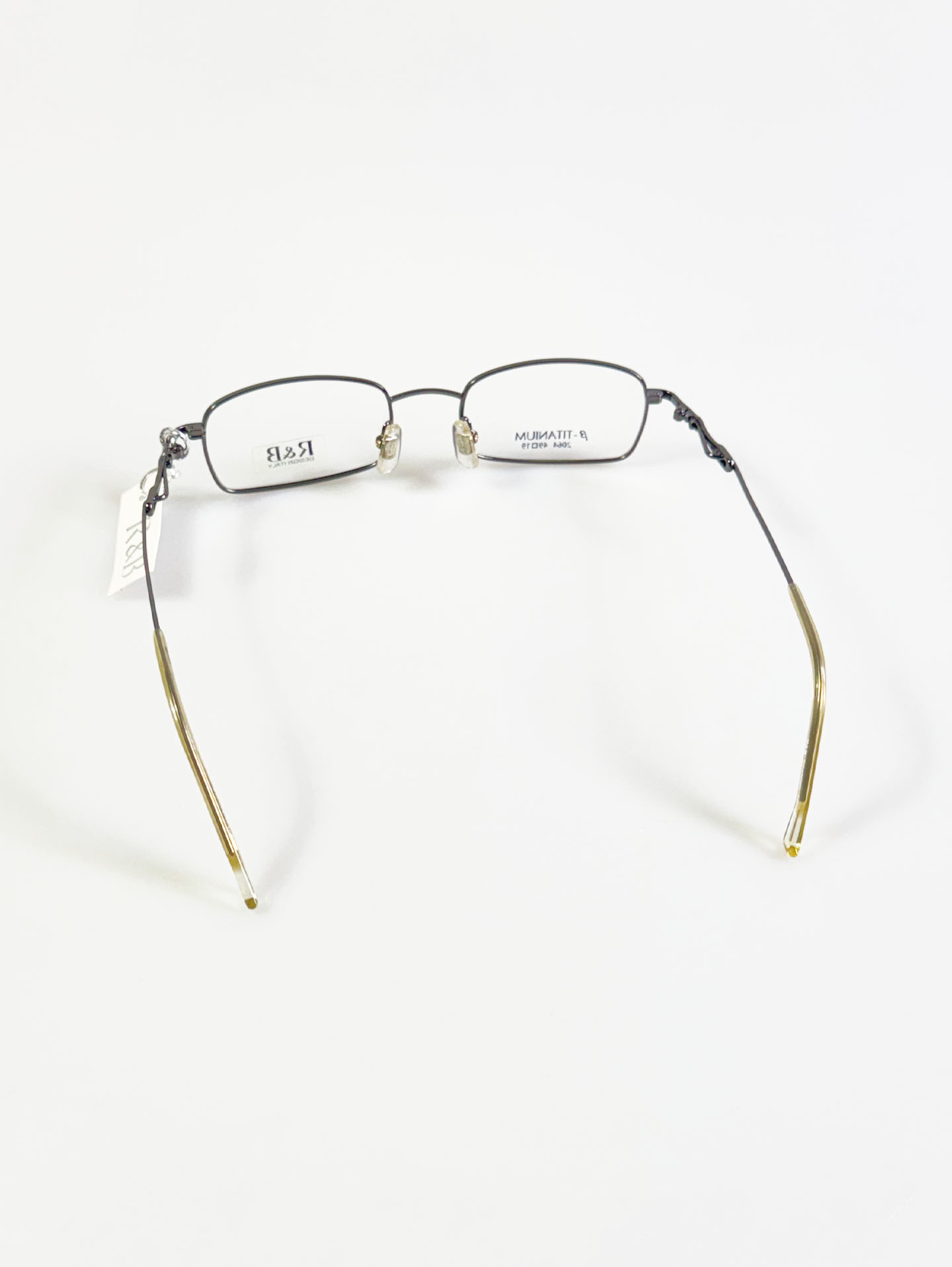 R&B Eyewear Dark Silver Beta Titanium Slim Square Glasses