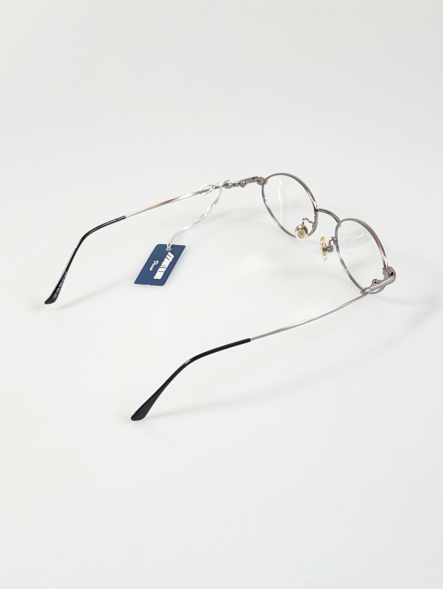 MONT BLANC PARIS Silver Metal Slim Oval Frame Glasses