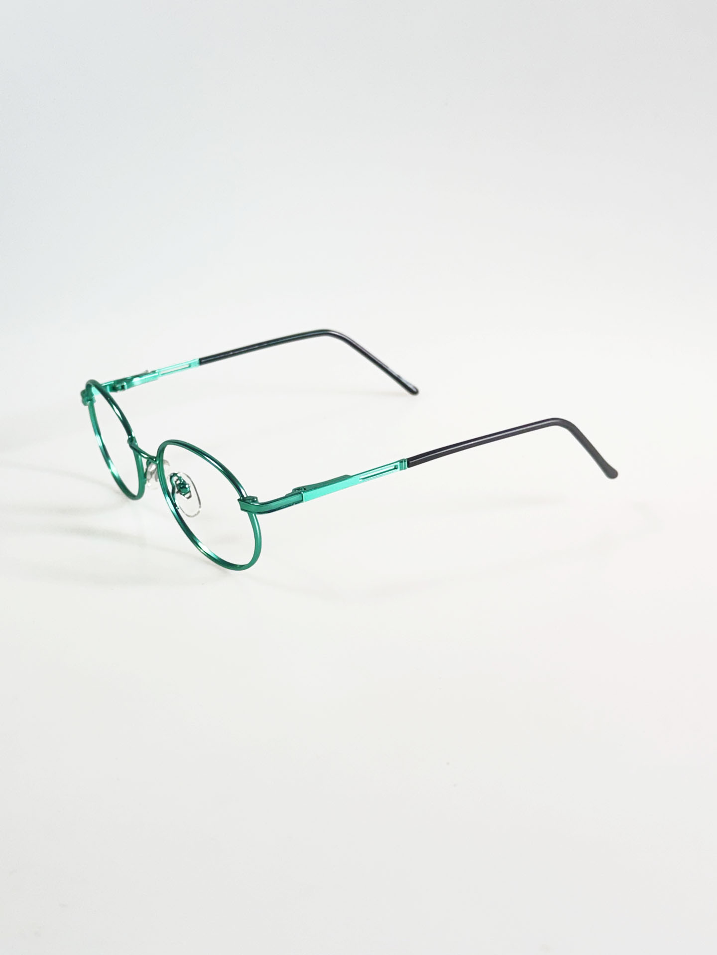 90's PASSPORT Emerald Green Slim Oval Metal Frame Glasses