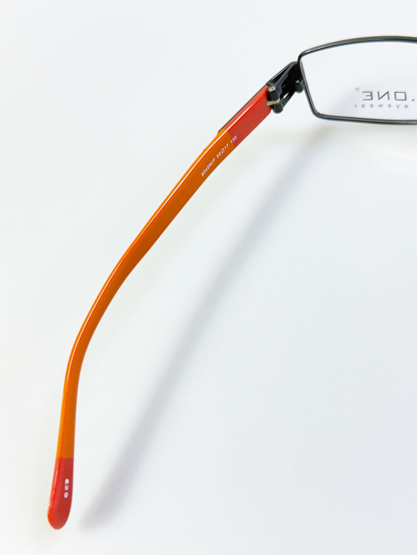 A.ONE Black & Orange Slim Square Metal Glasses