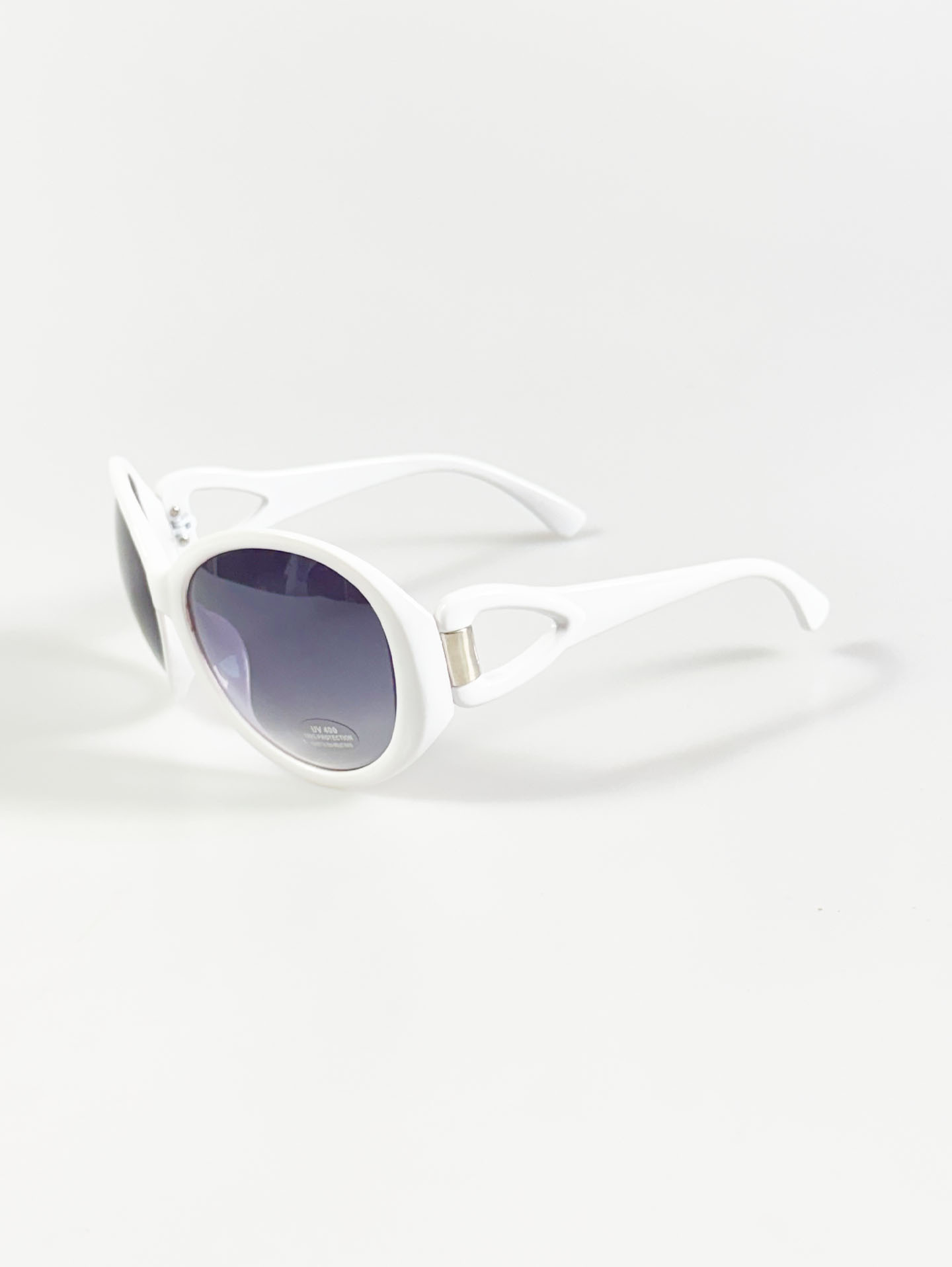 White Oversized Bold Oval Sunglasses