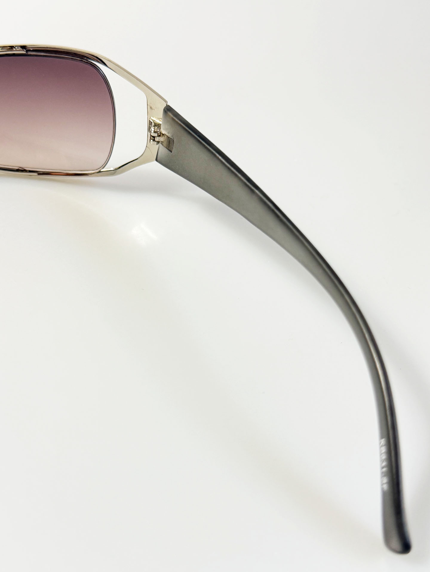 Silver Metal Wrap Wide Square Sunglasses