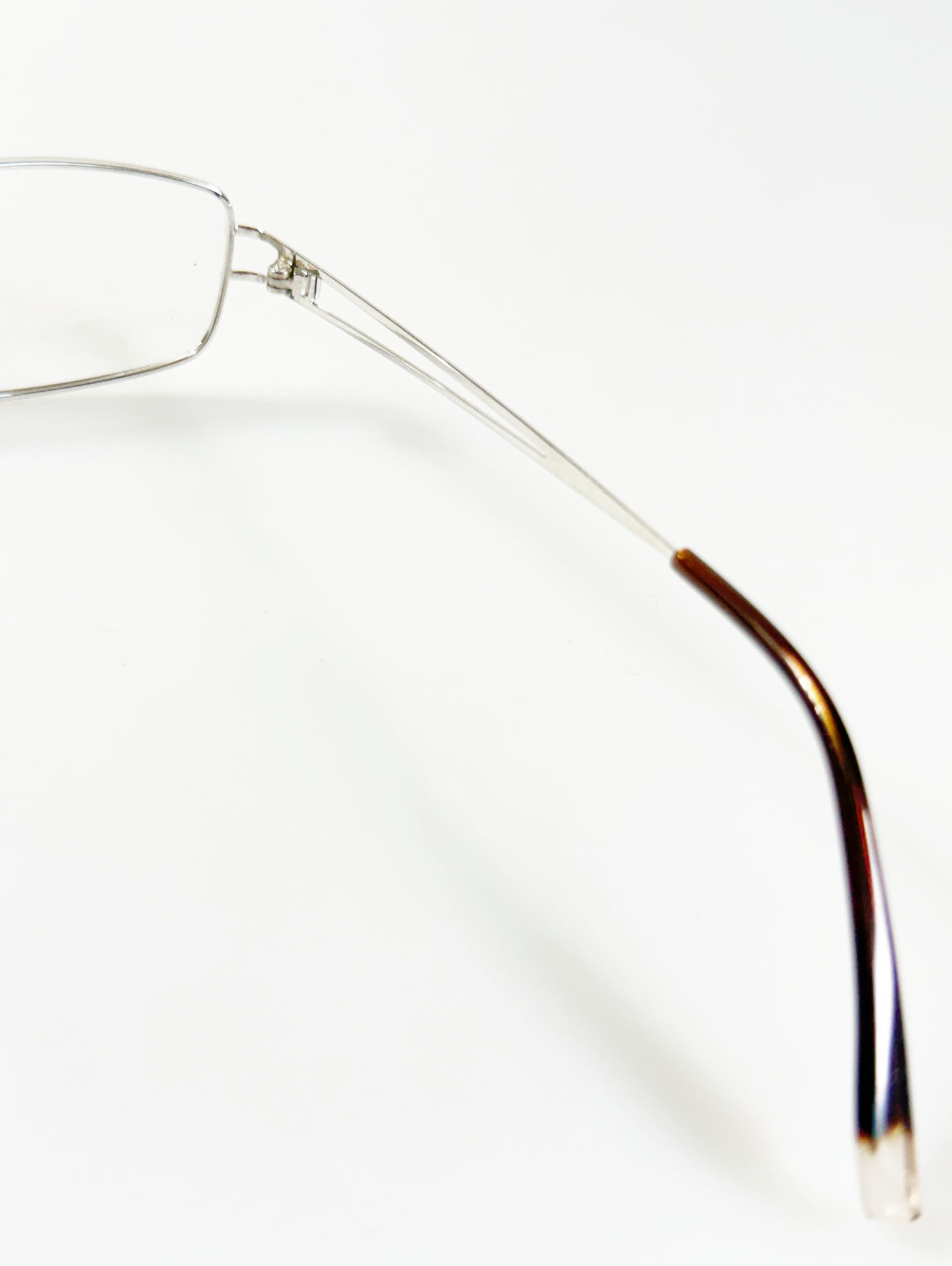 R&B Eyewear Silver Slim Square Metal Glasses