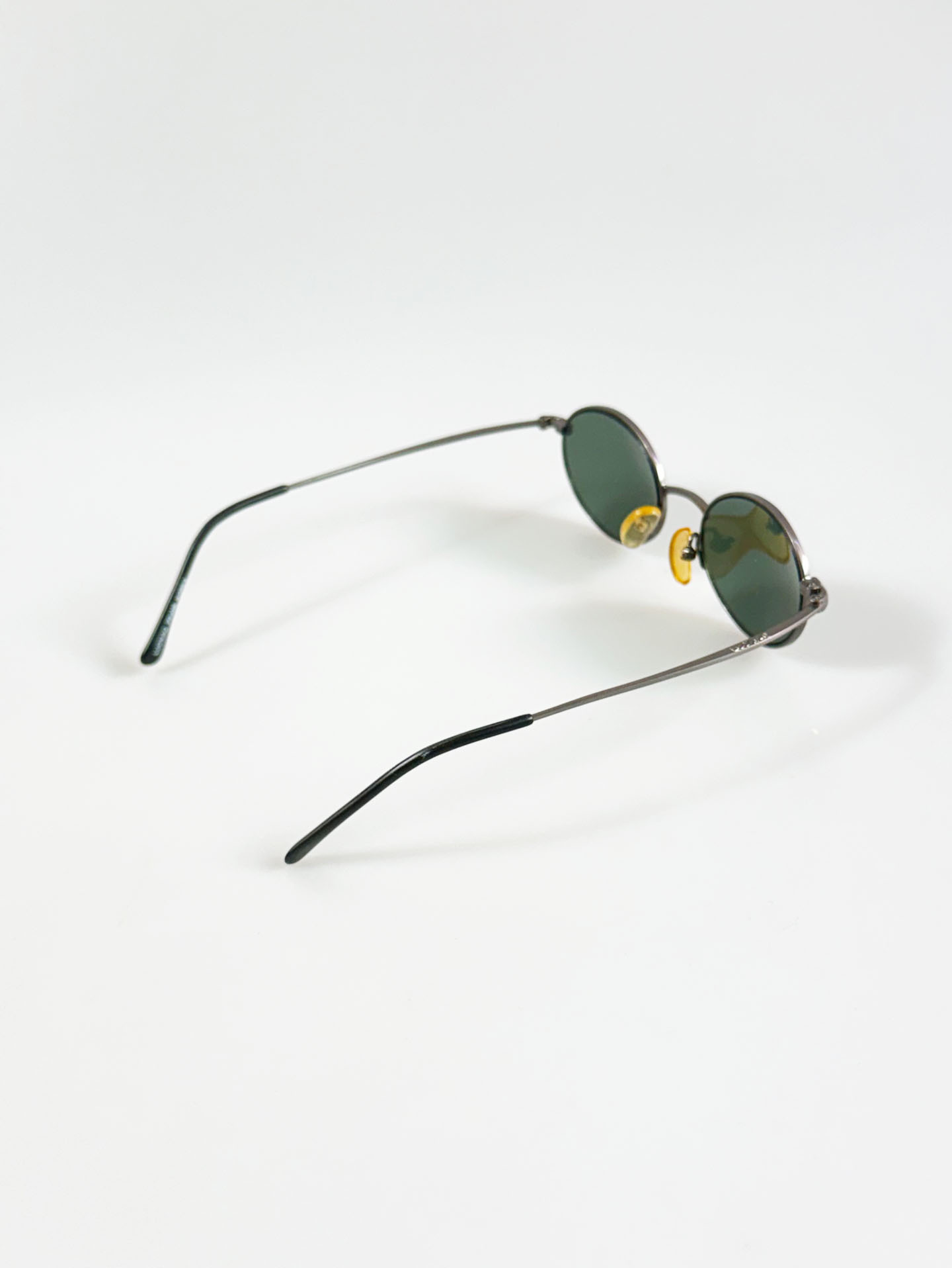 90's Dark Silver Titanium Slim Oval Sunglasses
