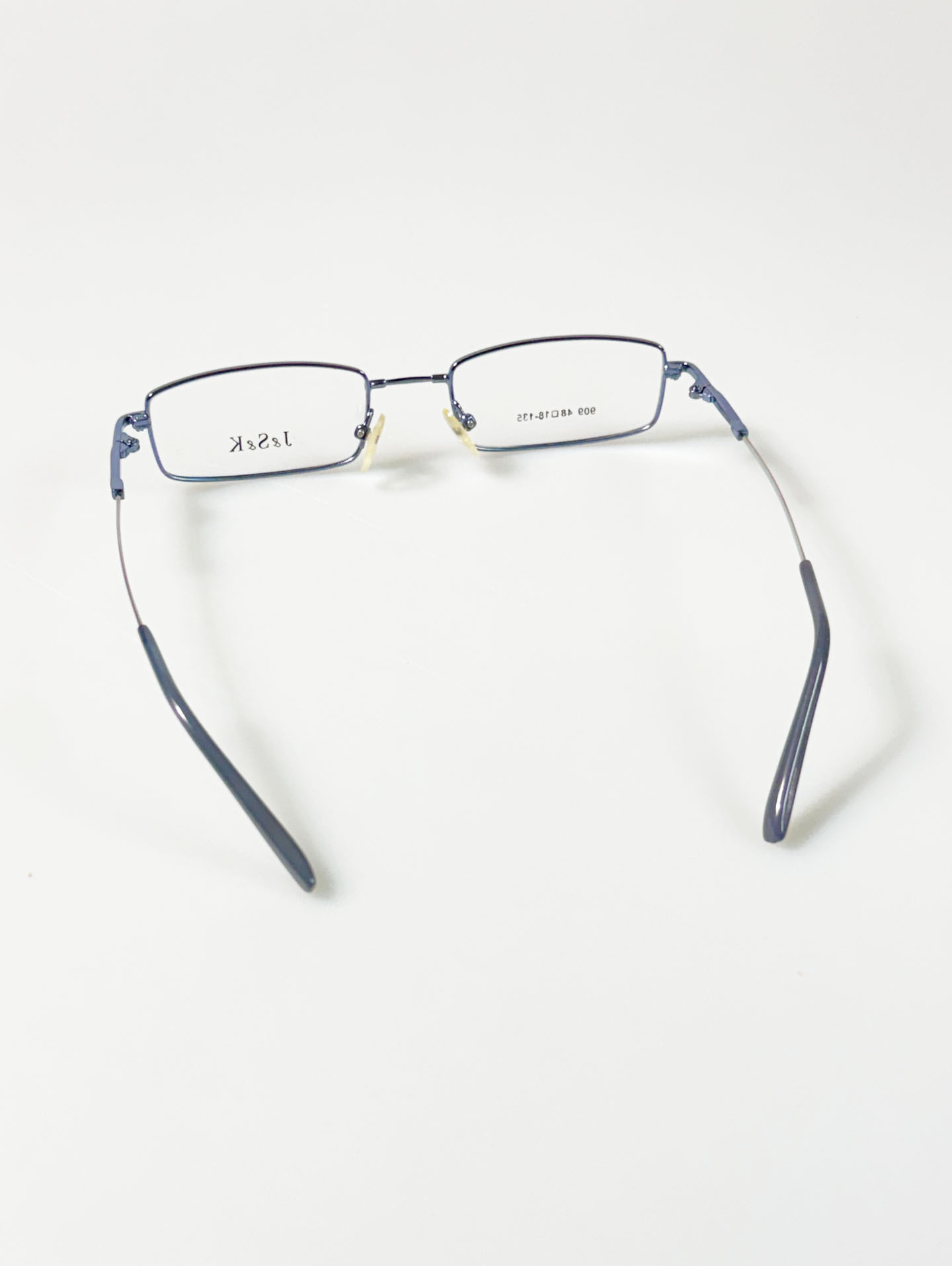90's J&S&K Blue Slim Square Metal Frame Glasses