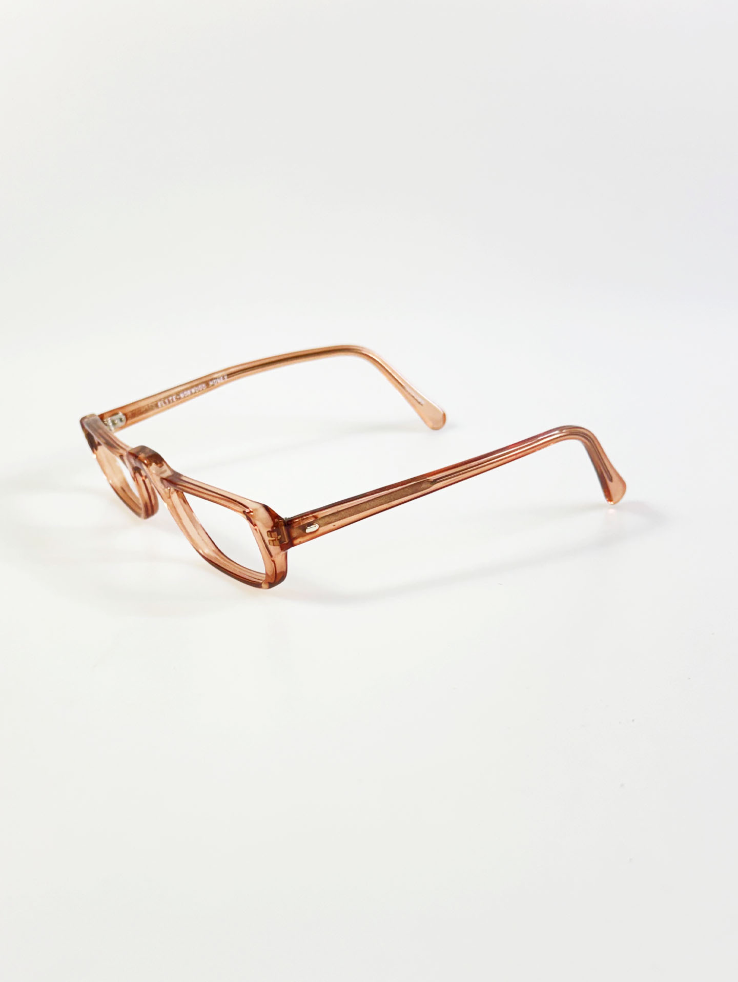 90's ELITE Honey Brown Transparent Square Acetate Horn-Rim Glasses