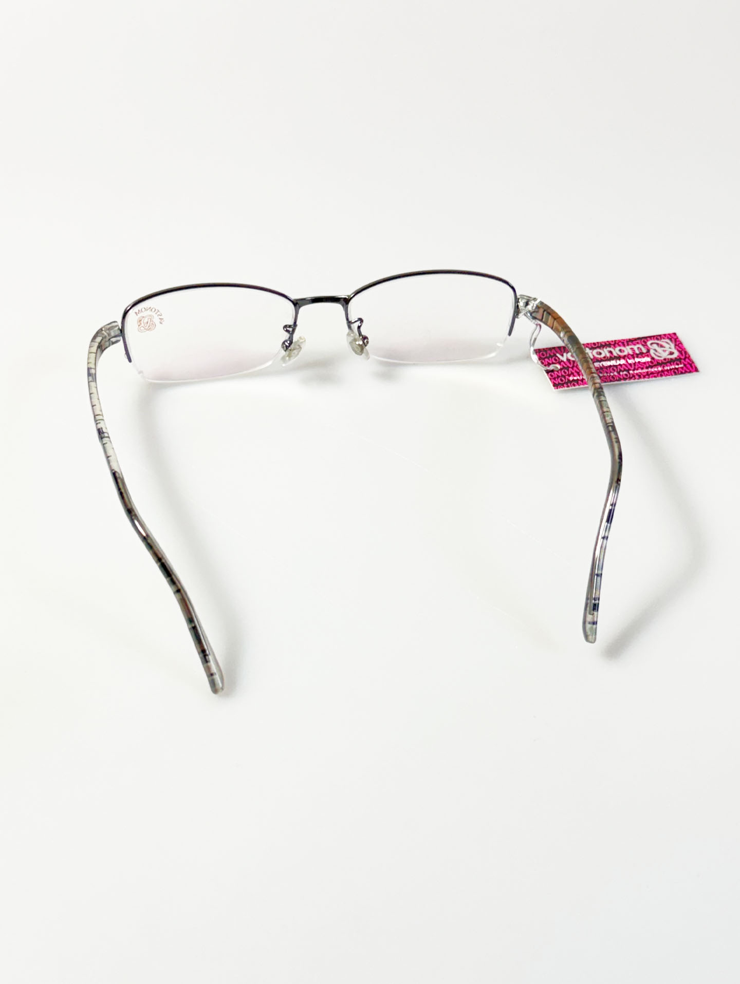 VASTONOM Dark Silver Semi-Rimless Square Frame Glasses