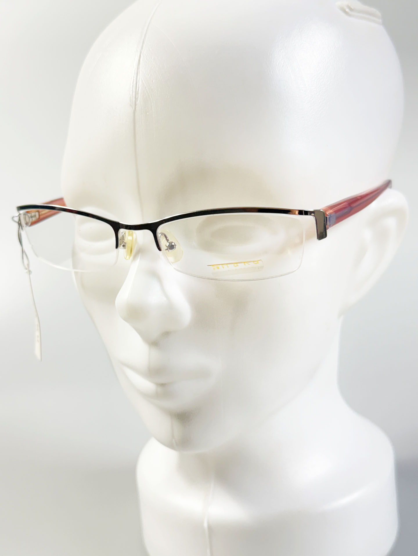 HARU Silver Half-Rim Square Metal Glasses