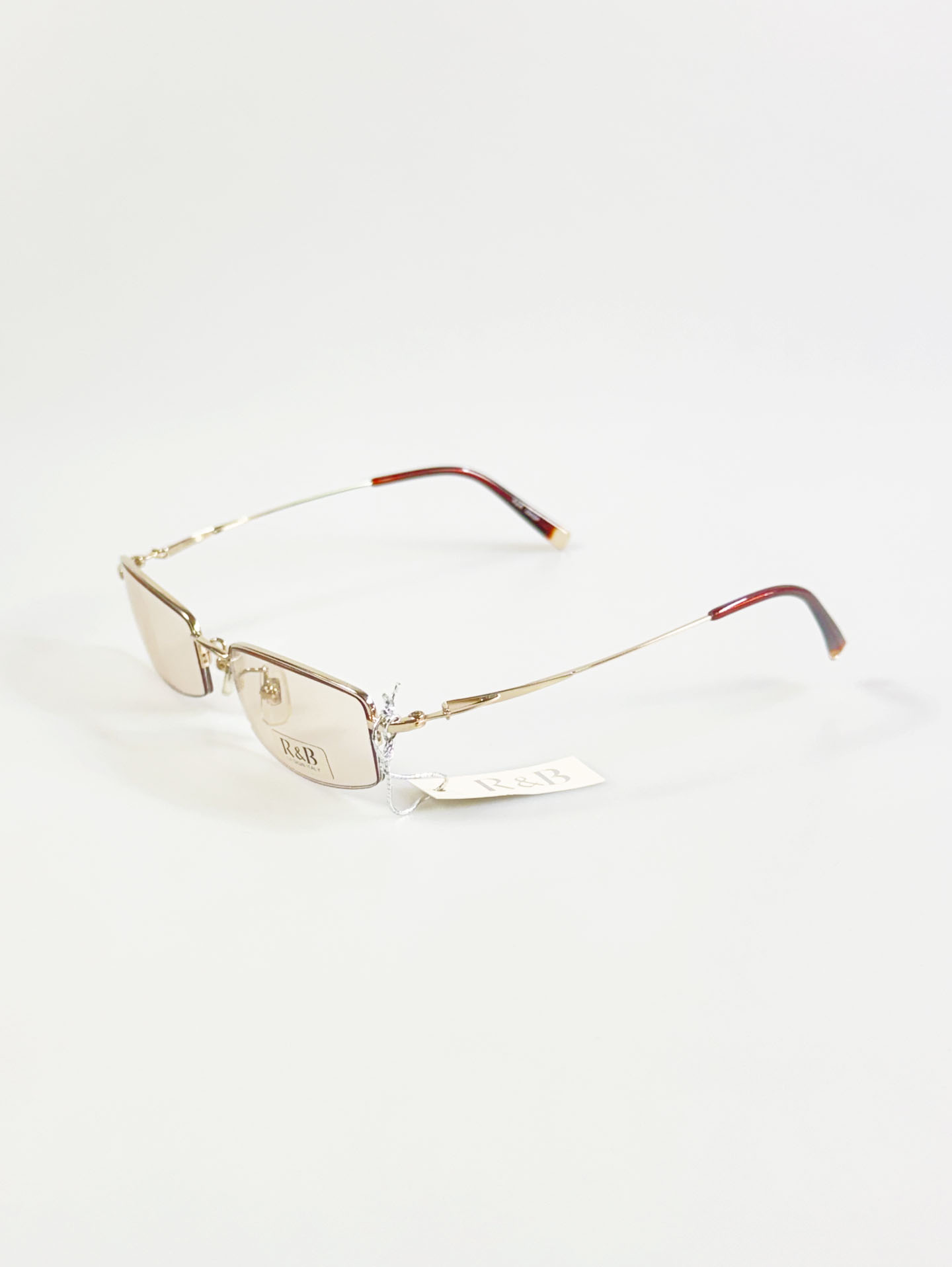 R&B Eyewear Gold Half-Rim Square Metal Tinted Glasses