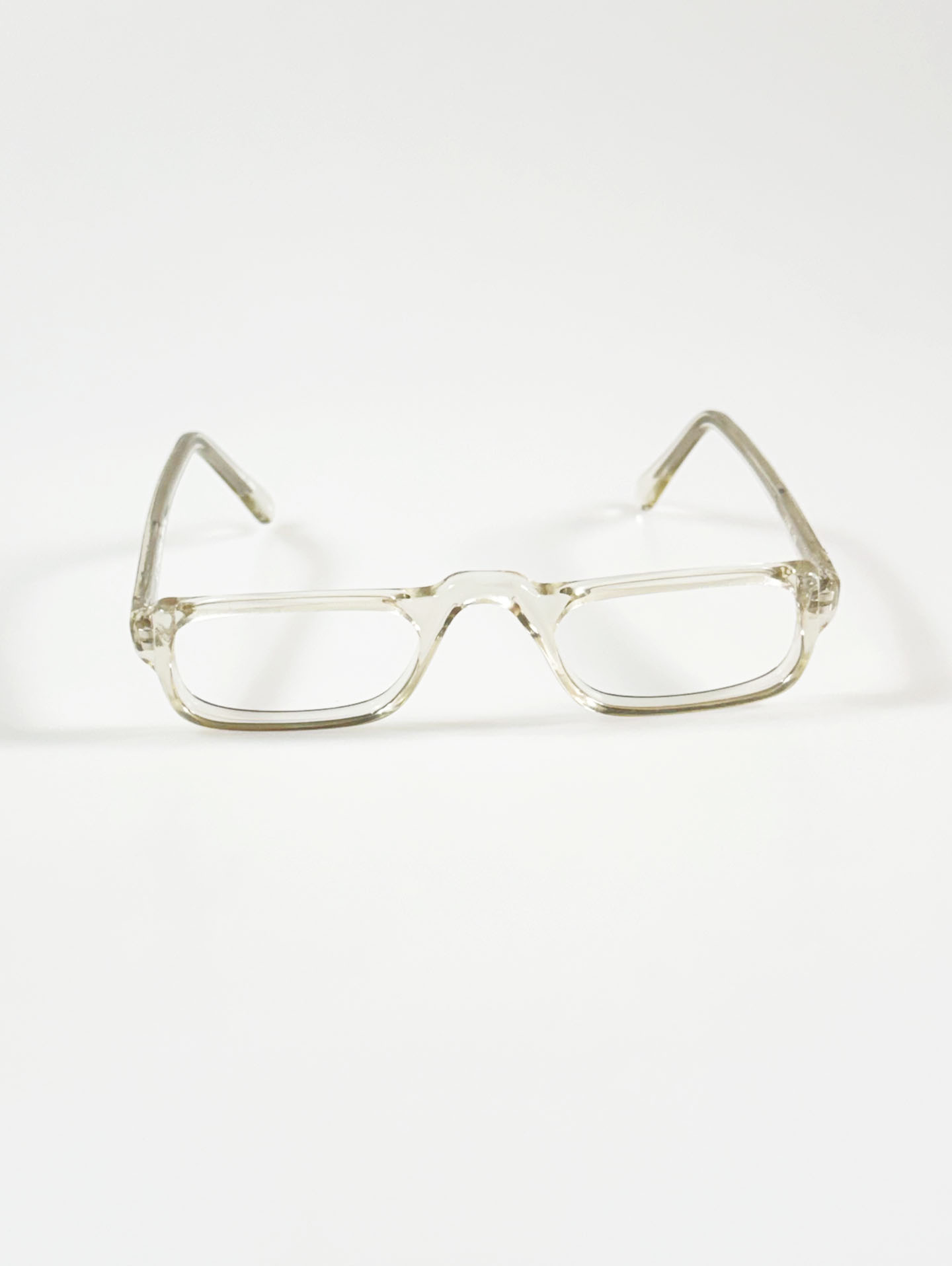 90's ELITE Clear Square Horn-Rim Glasses