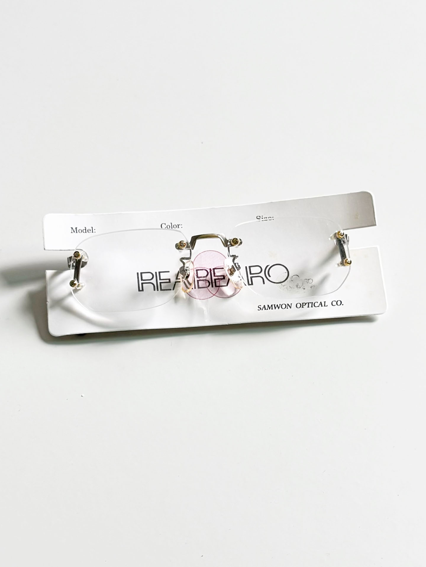90’s REABEARO Rimless Square Silver Metal Glasses