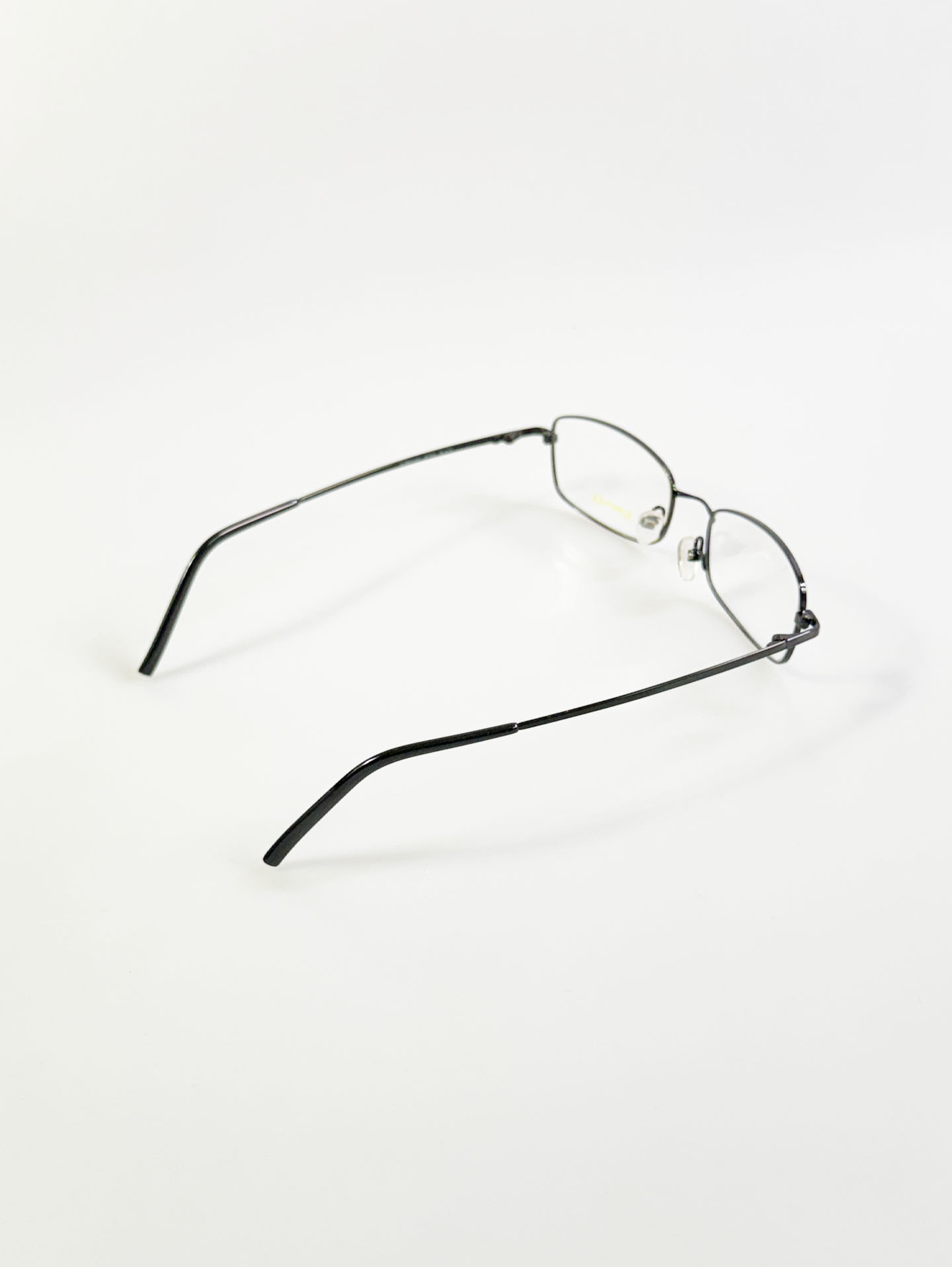 90's SUREFLEX Black Slim Square Metal Glasses