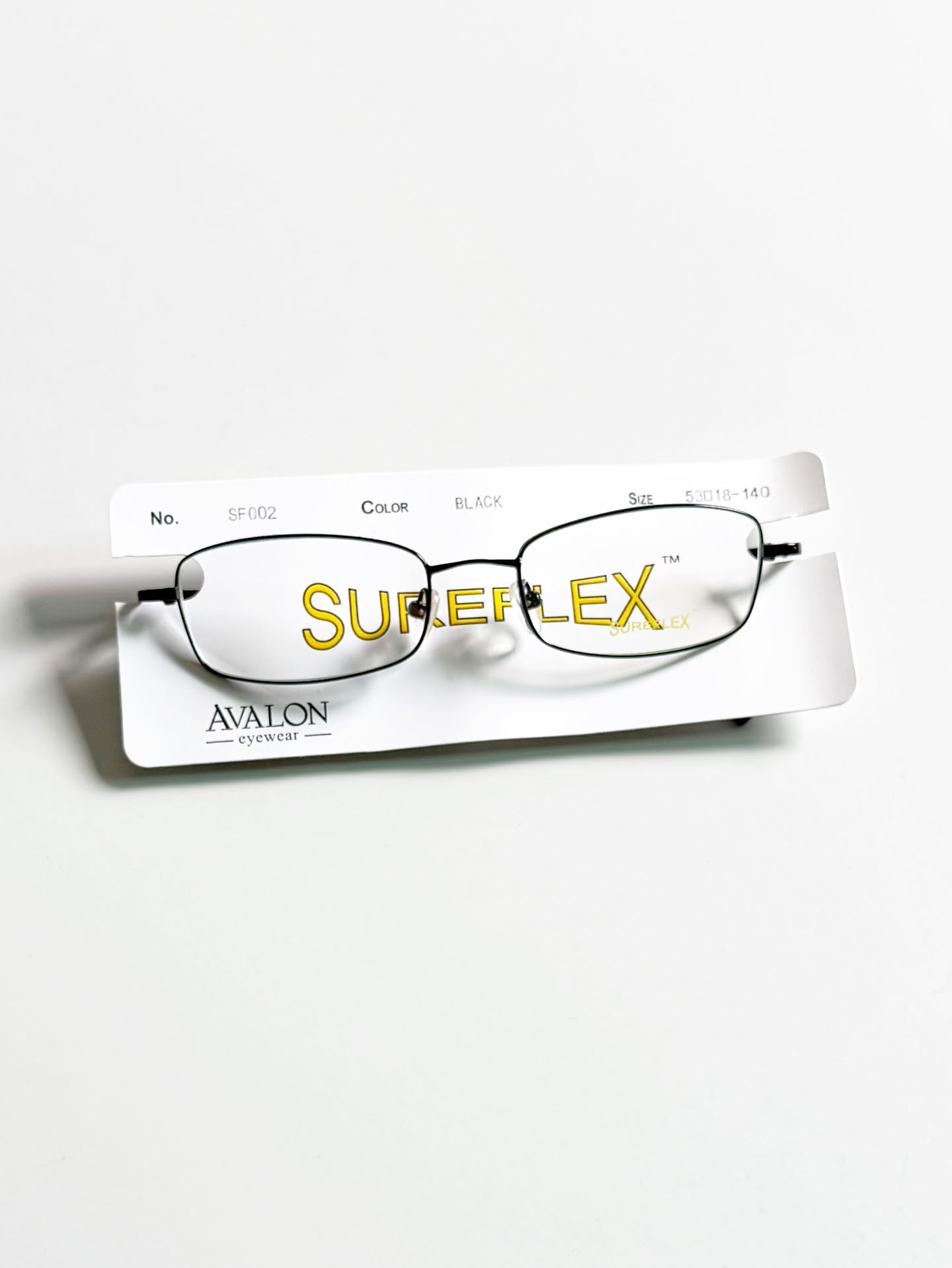 90's SUREFLEX Black Slim Square Metal Glasses