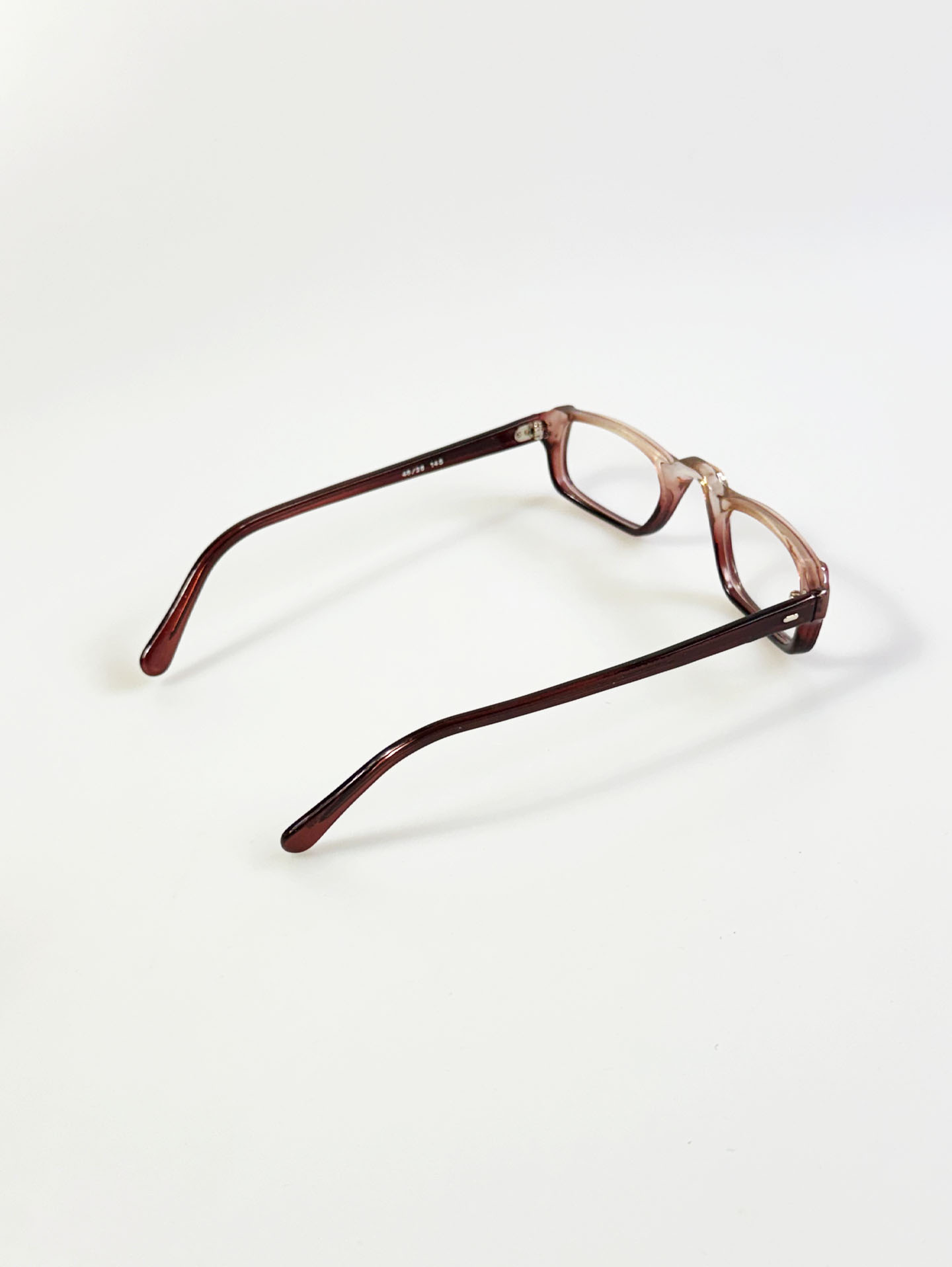 90's ELITE Smoky Brown Gradient Square Acetate Horn-Rim Glasses