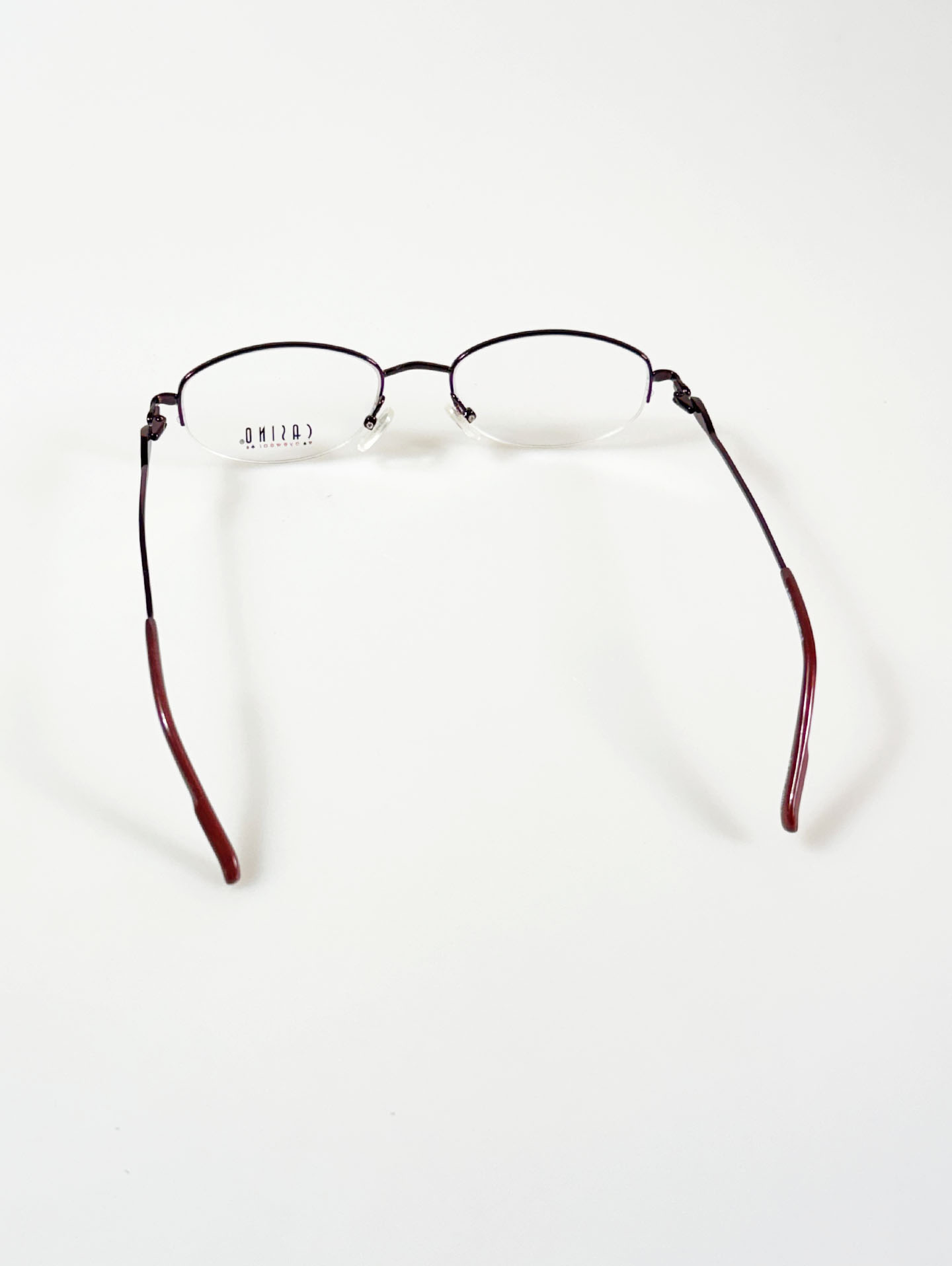CASINO EYEWEAR Violet Half-Rim Oval Metal Glasses