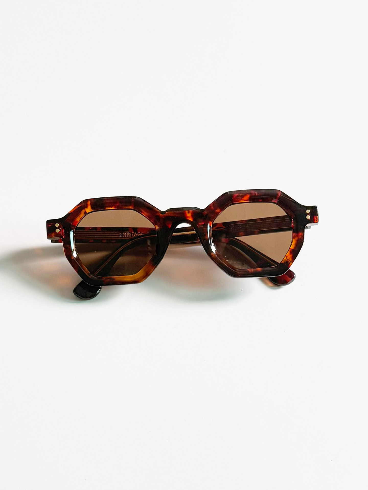 CANAAN Bold Octagon Tortoise Tinted Sunglasses