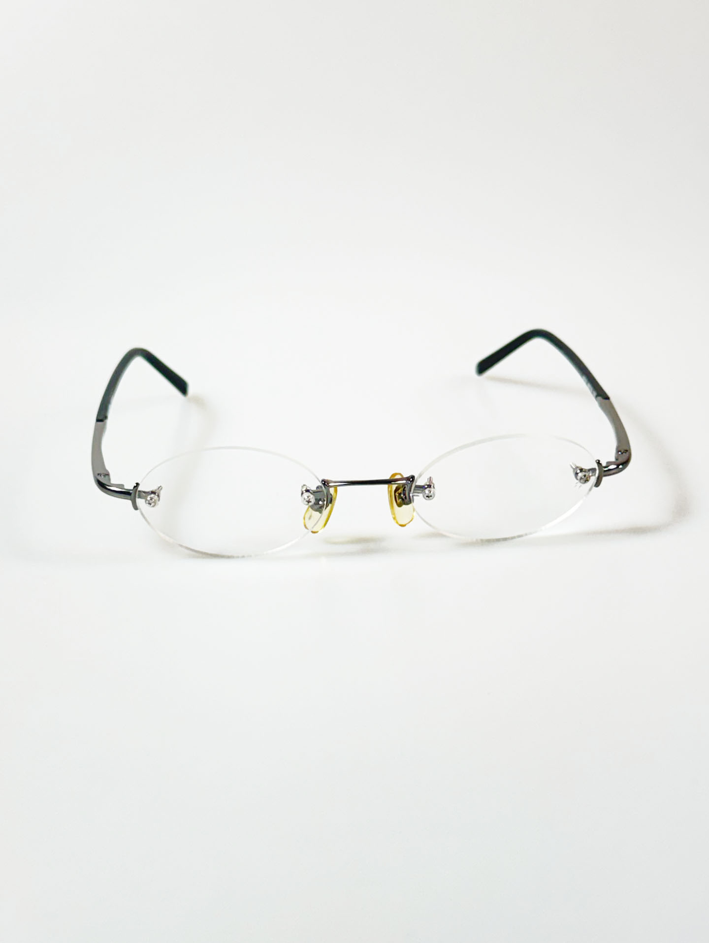 InToo Gunmetal Rimless Oval Frame Glasses