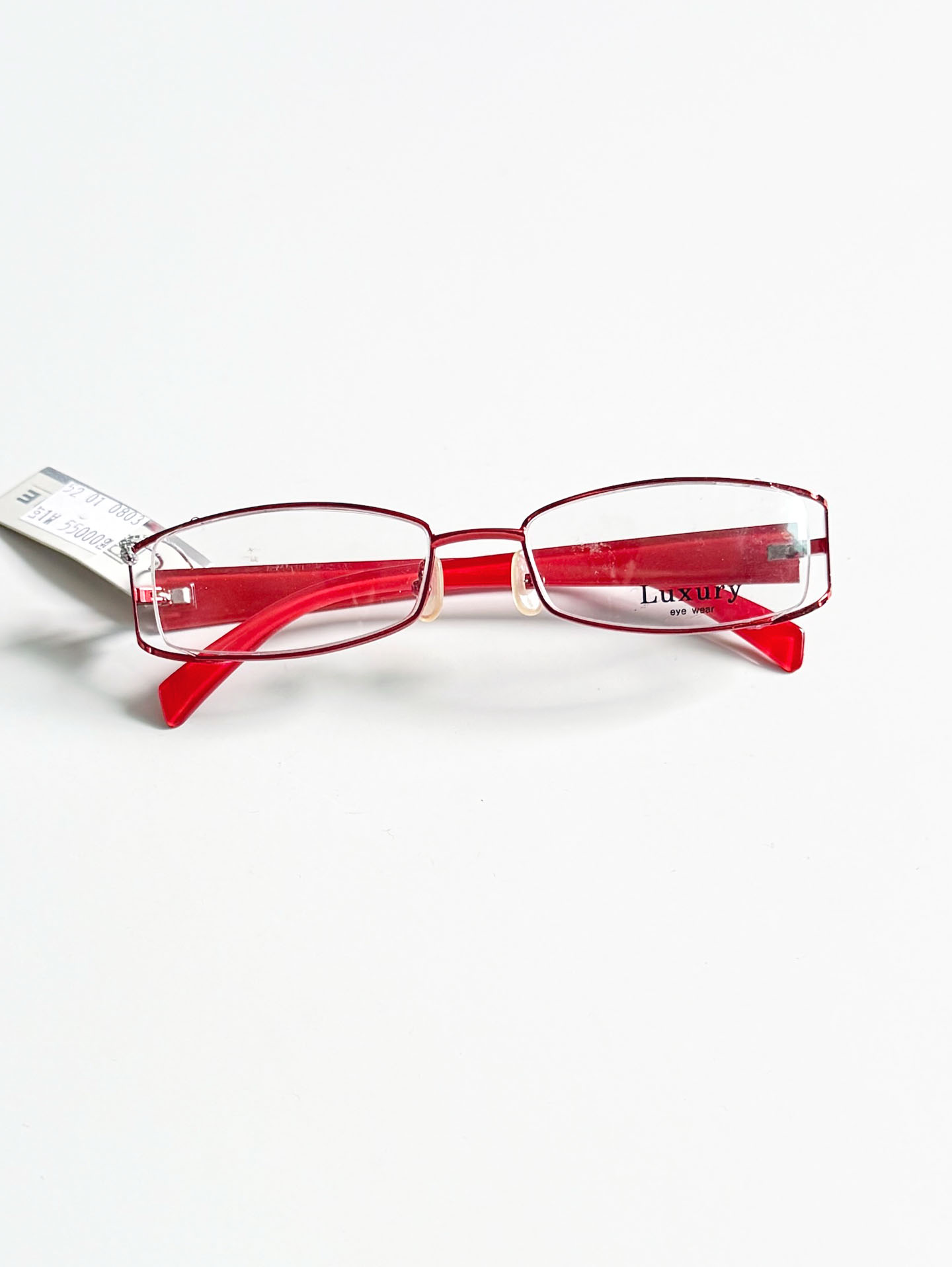 LUXURY OCCHIALI Red Slim Square Metal Frame Glasses