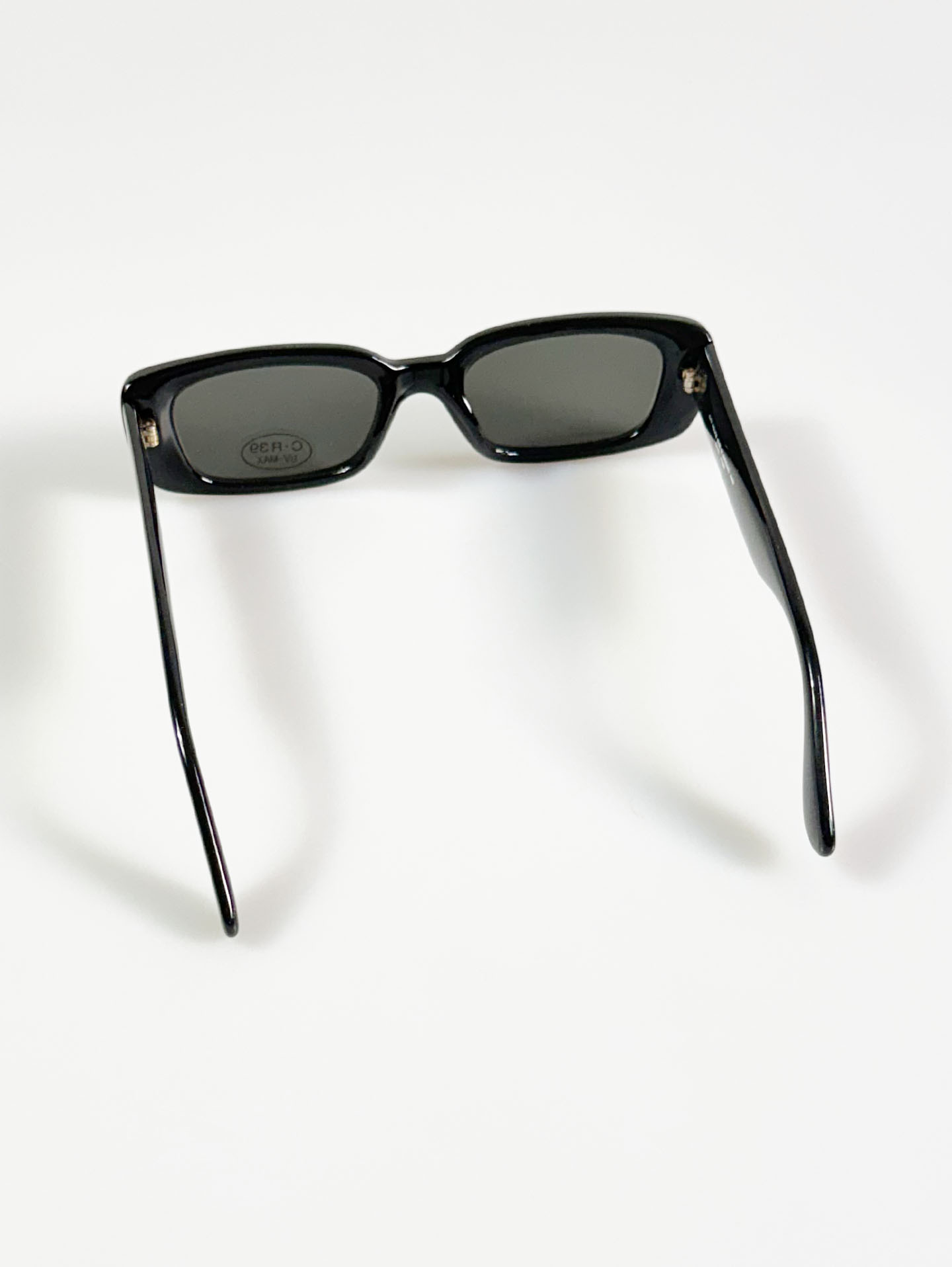 90's CITY POLICE Black Bold Square Acetate Sunglasses