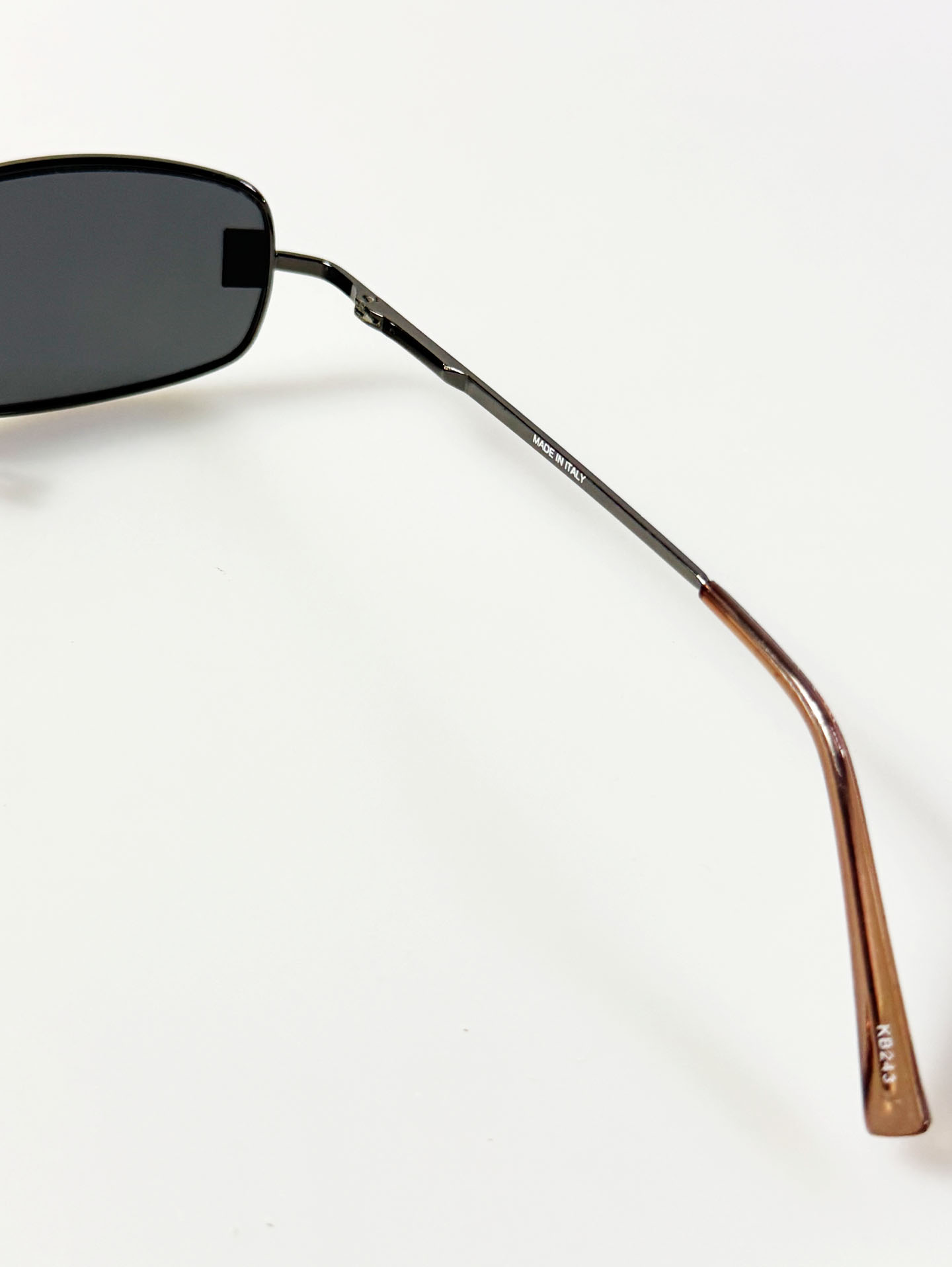 Gunmetal Slim Square Frame Sunglasses