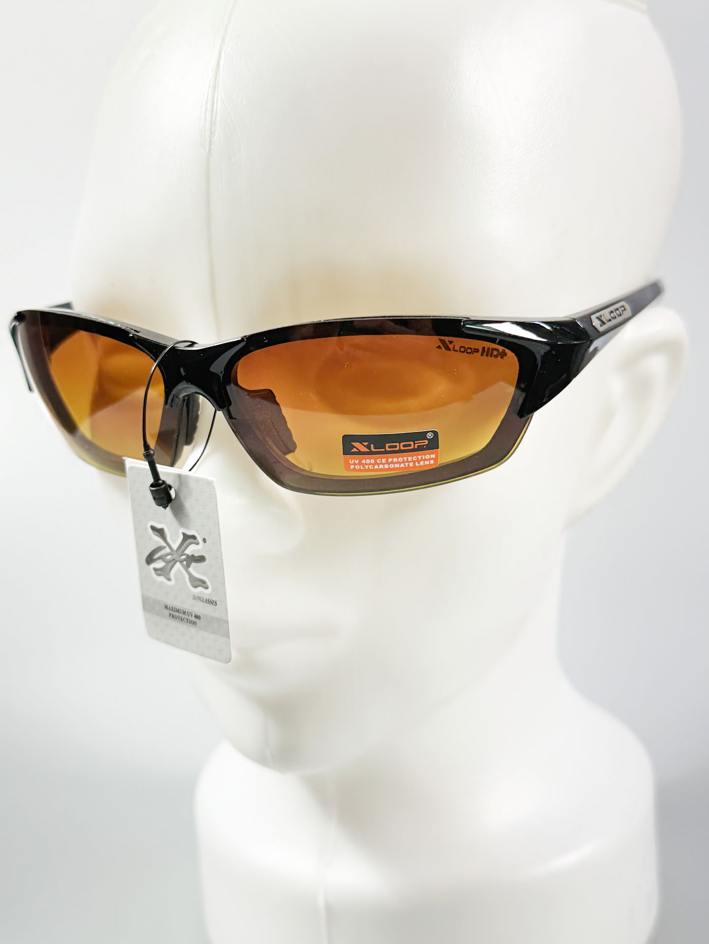 XLOOP Black Sport Wraparound Tint Sunglasses
