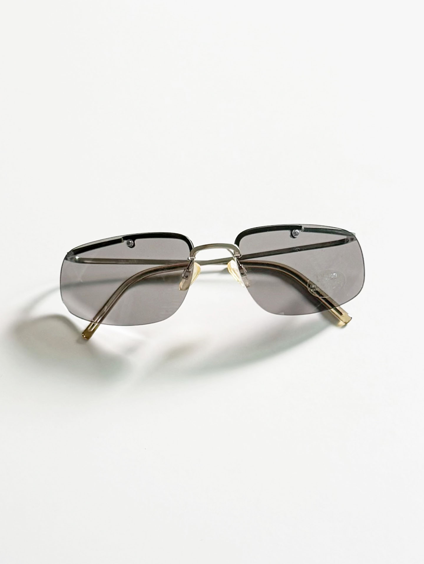 90's UNOSOLEIL Rimless Wraparound Metal Sunglasses