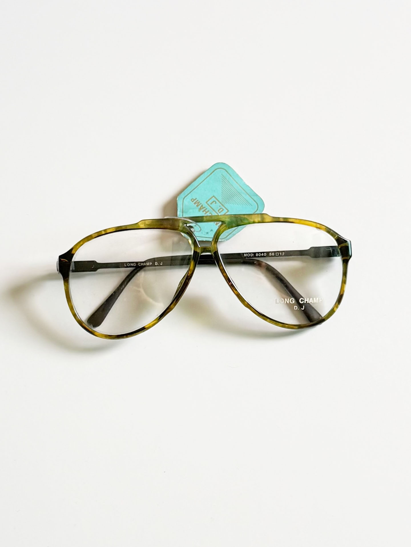 90's LONG CHAMP Marble Boeing Square Frame Glasses