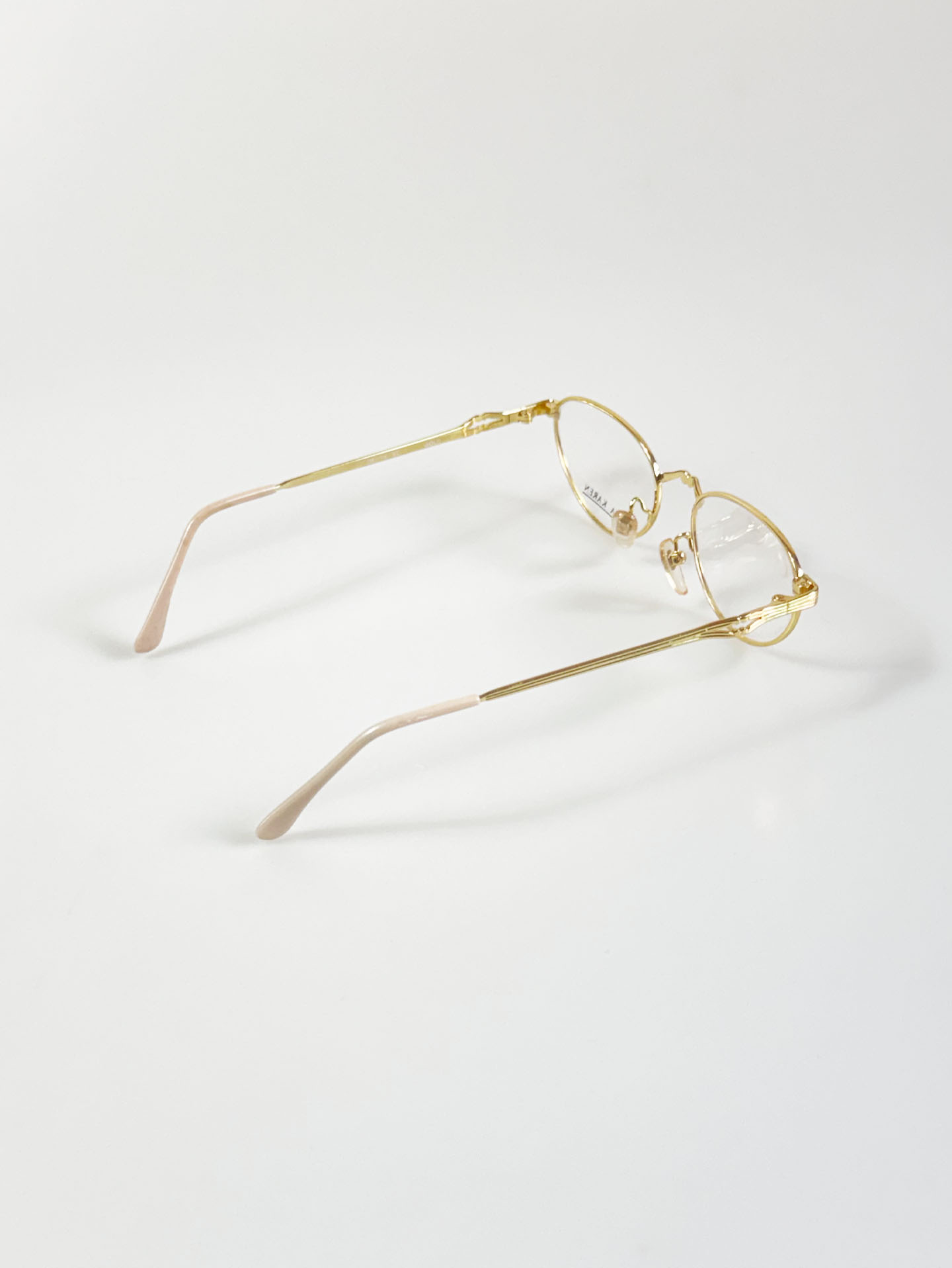 90's DONA KAREN Gold Slim Oval Metal Frame Glasses