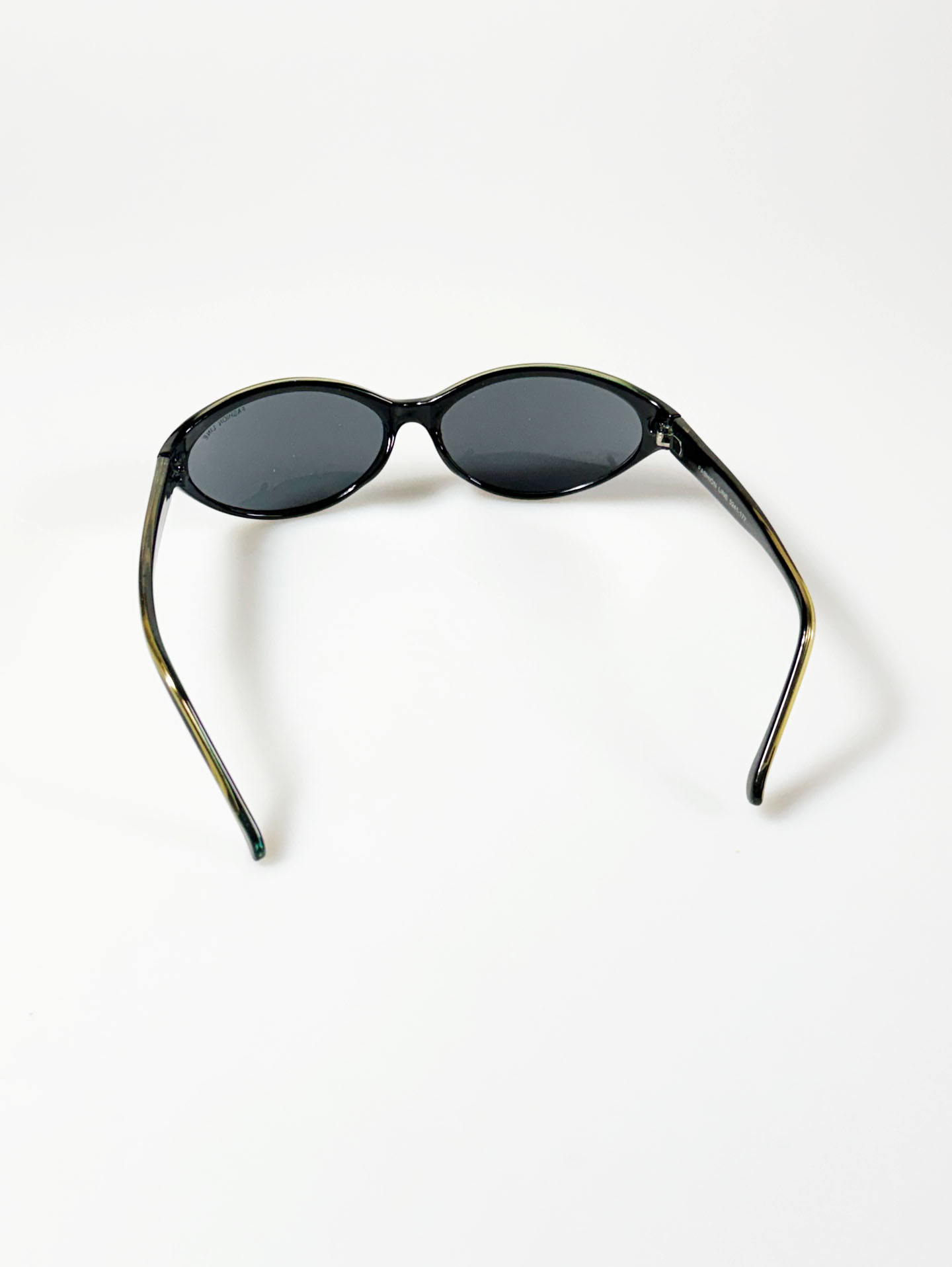 90's FASHION LINE Dark Green Bold Oval Sunglasses