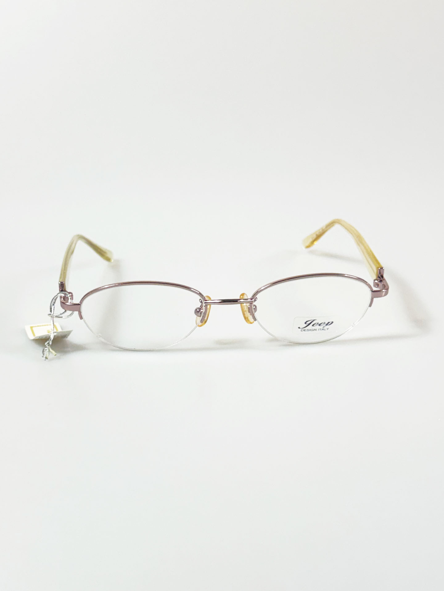 JEEP Pink Gold Half-Rim Oval Metal Frame Glasses