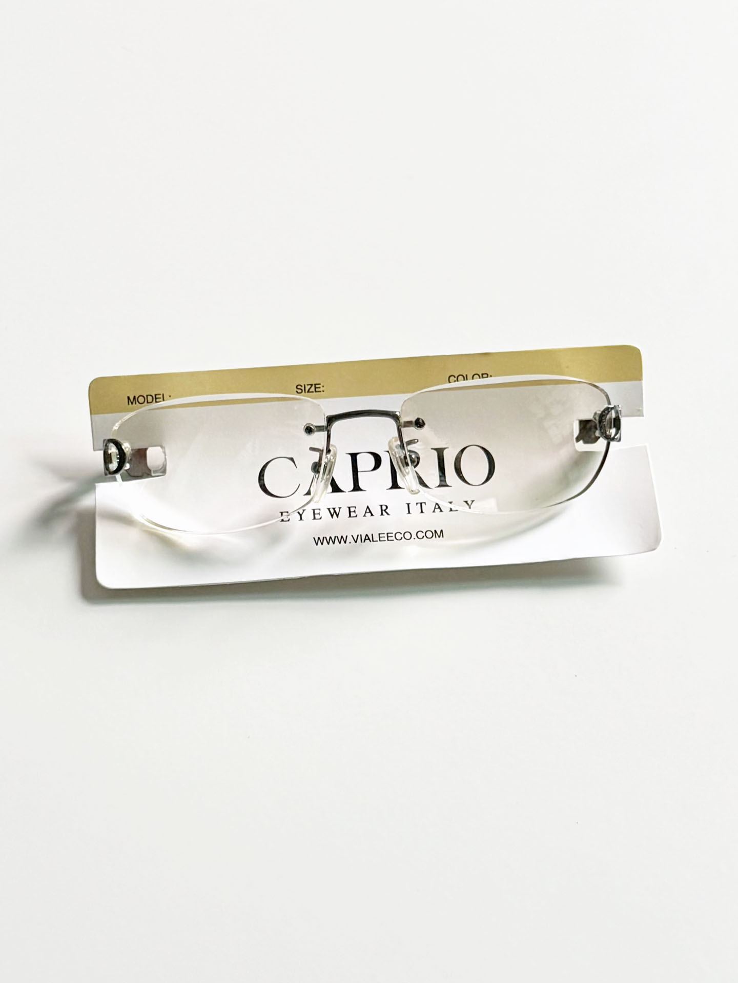 CAPRIO Rimless Square Metal Tinted Sunglasses