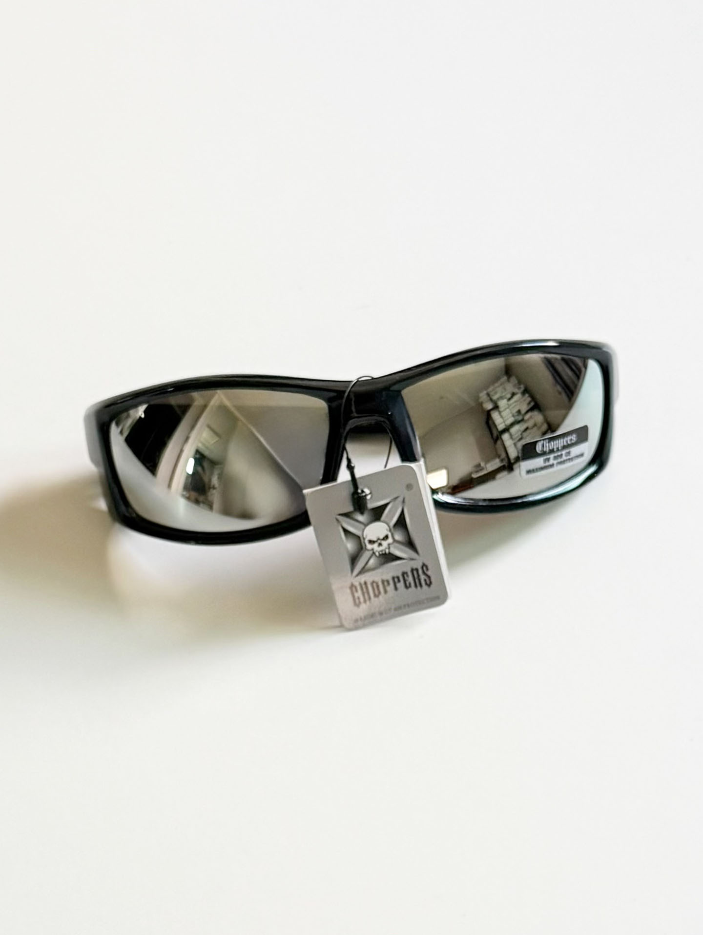 CHOPPERS Black Wraparound Biker Sunglasses