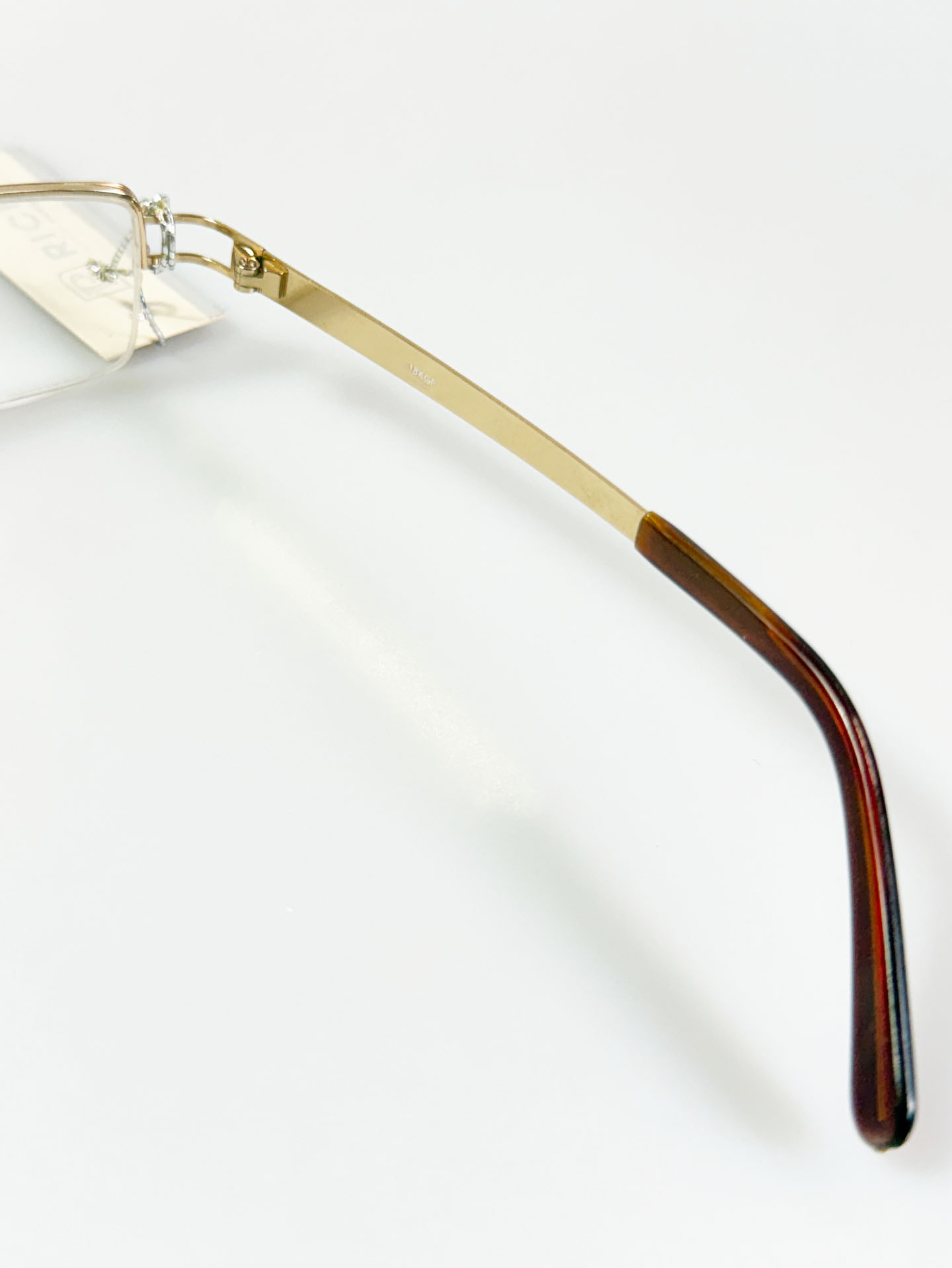 RICHE PARIS Gold Squaare Half-Rim Metal Glasses